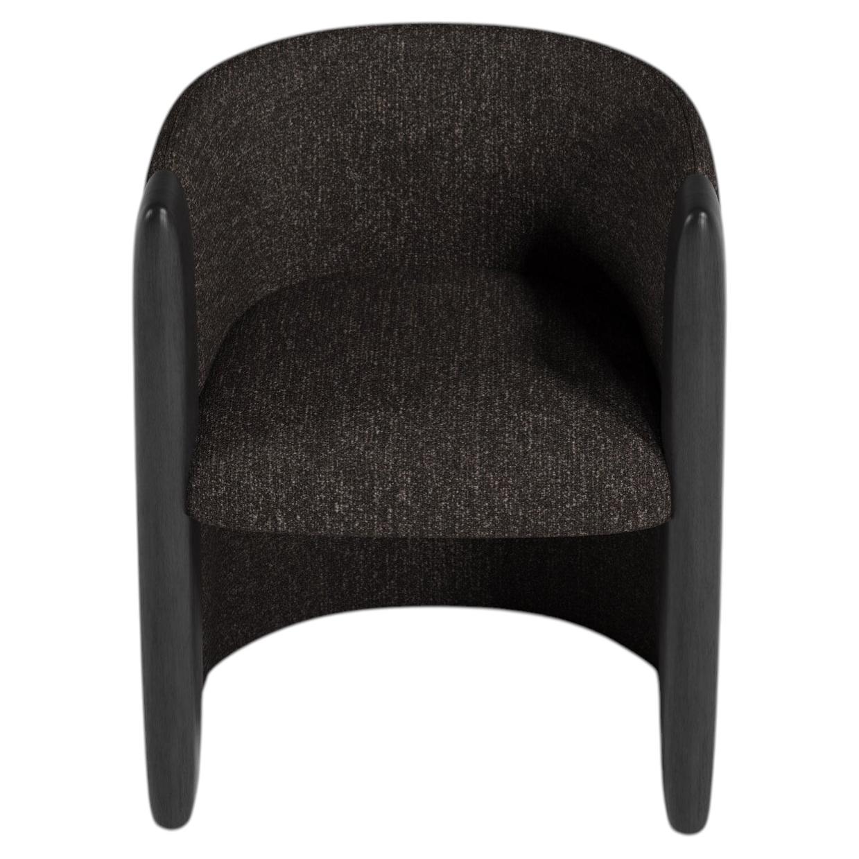 Modern Sunset Chair in Teal Fabric and Black Stained Ash For Sale