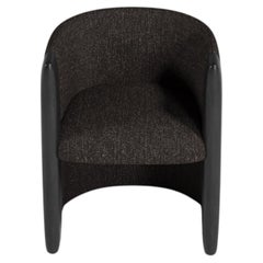 Modern Sunset Chair in Teal Fabric and Black Stained Ash