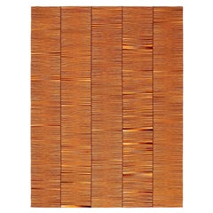 Modern Sunset Mazandaran Handwoven Flatweave Rug 