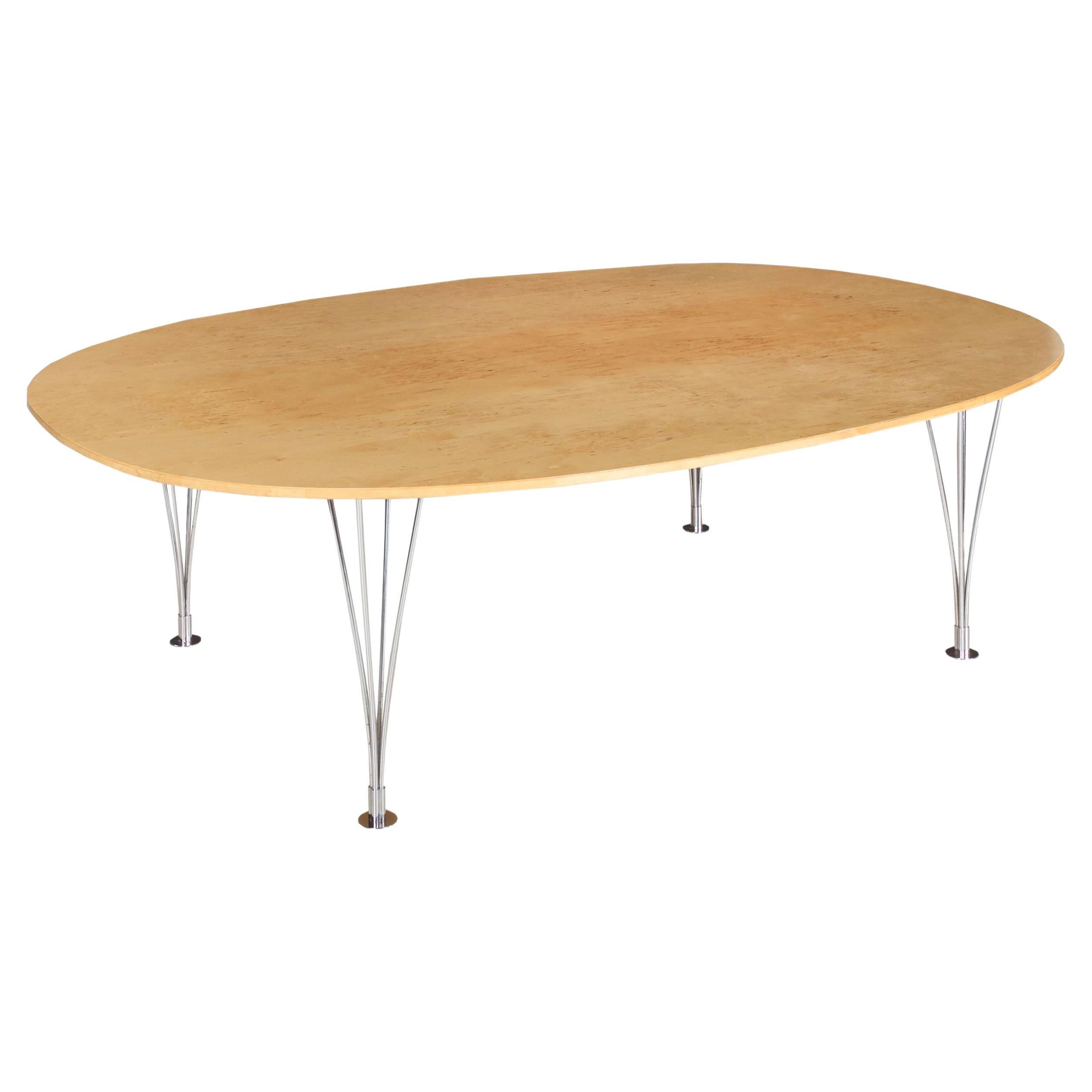 Modern "Super Ellipse" Coffee Cocktail Table by Piet Hein and Bruno Mathsson