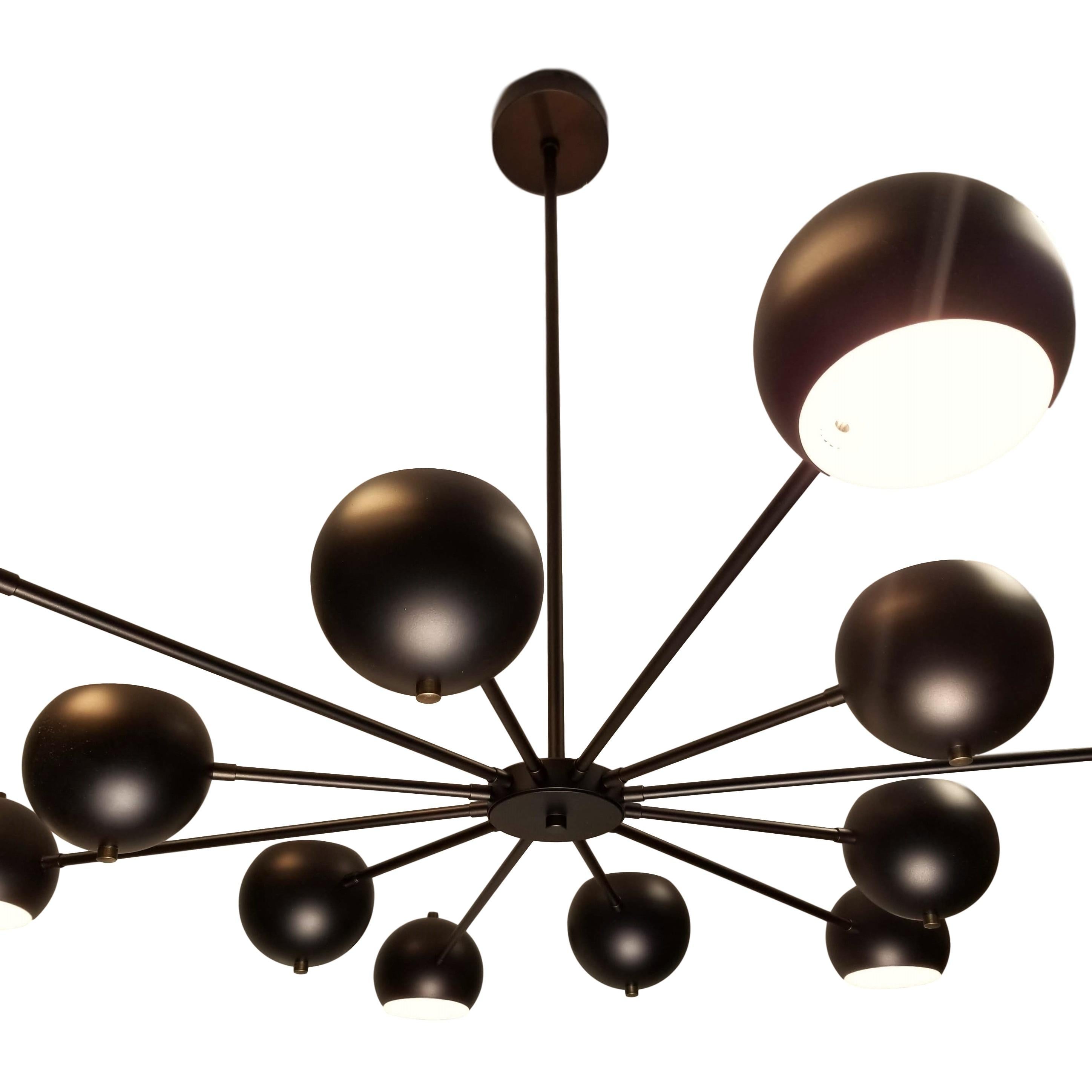 Mid-Century Modern Modern Supernova Chandelier in Oil-Rubbed Bronze by Blueprint Lighting For Sale