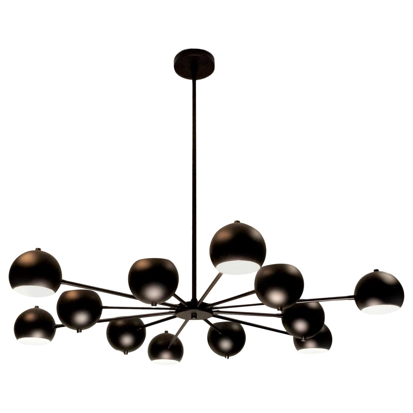 Modern Supernova Chandelier in Oil-Rubbed Bronze by Blueprint Lighting For Sale