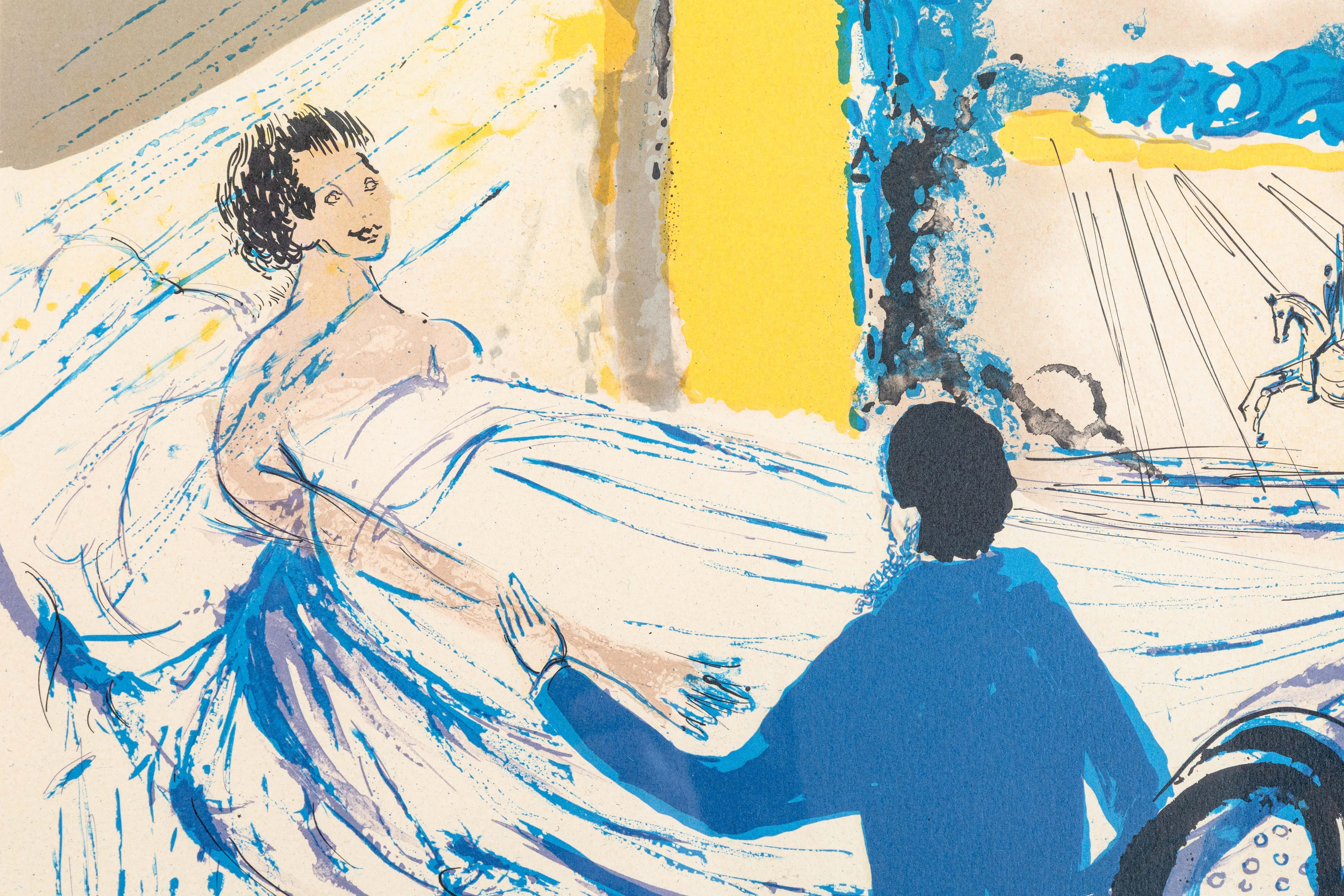 Moderne Lithographie des Surrealismus im Stil von Salvador Dali, Der Arzt, gerahmt (Papier)