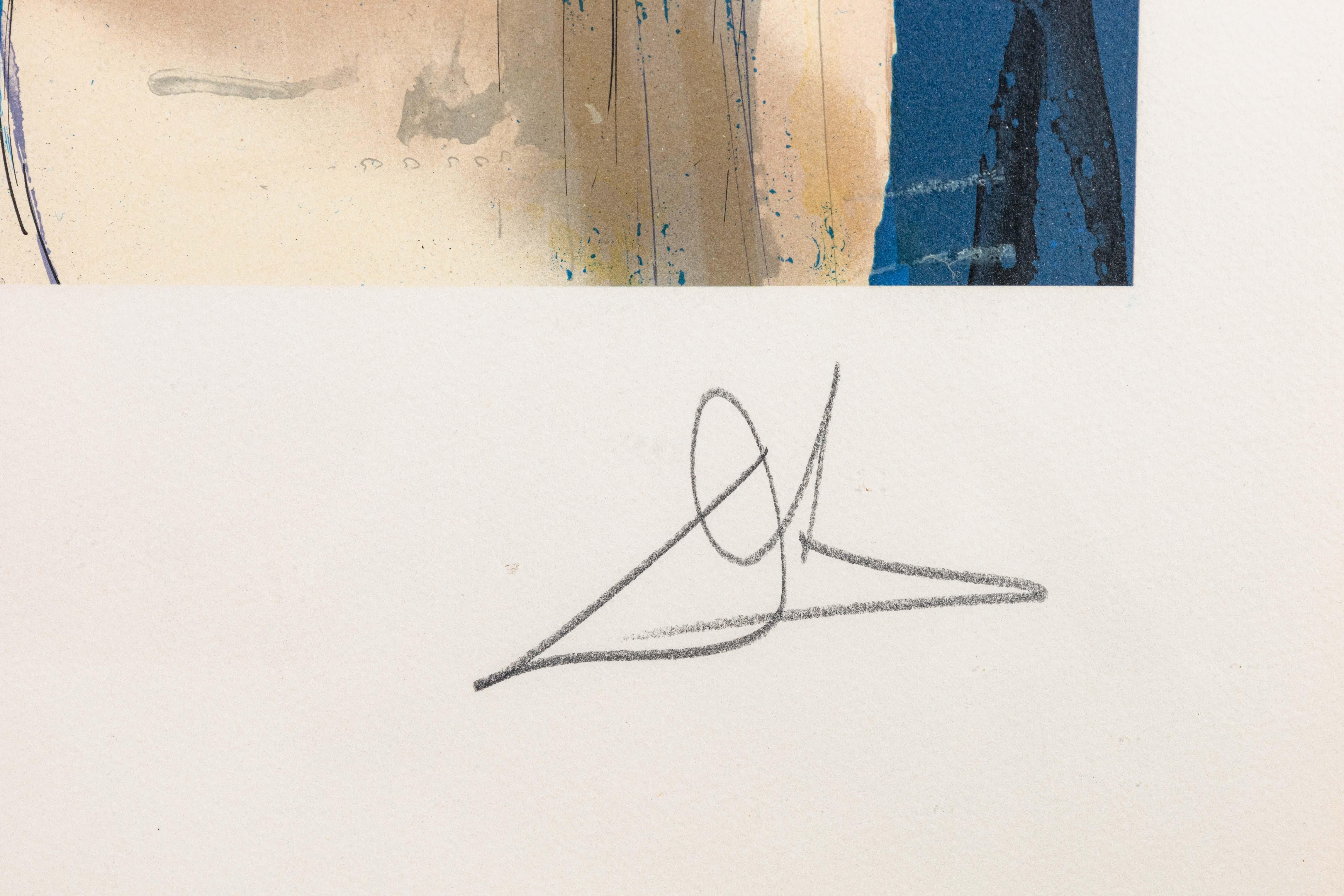 Moderne Lithographie des Surrealismus im Stil von Salvador Dali, Der Arzt, gerahmt 2