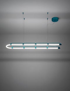 Modern Suspension Endless, Matt Metallic Blue metal frame, Made In Italy