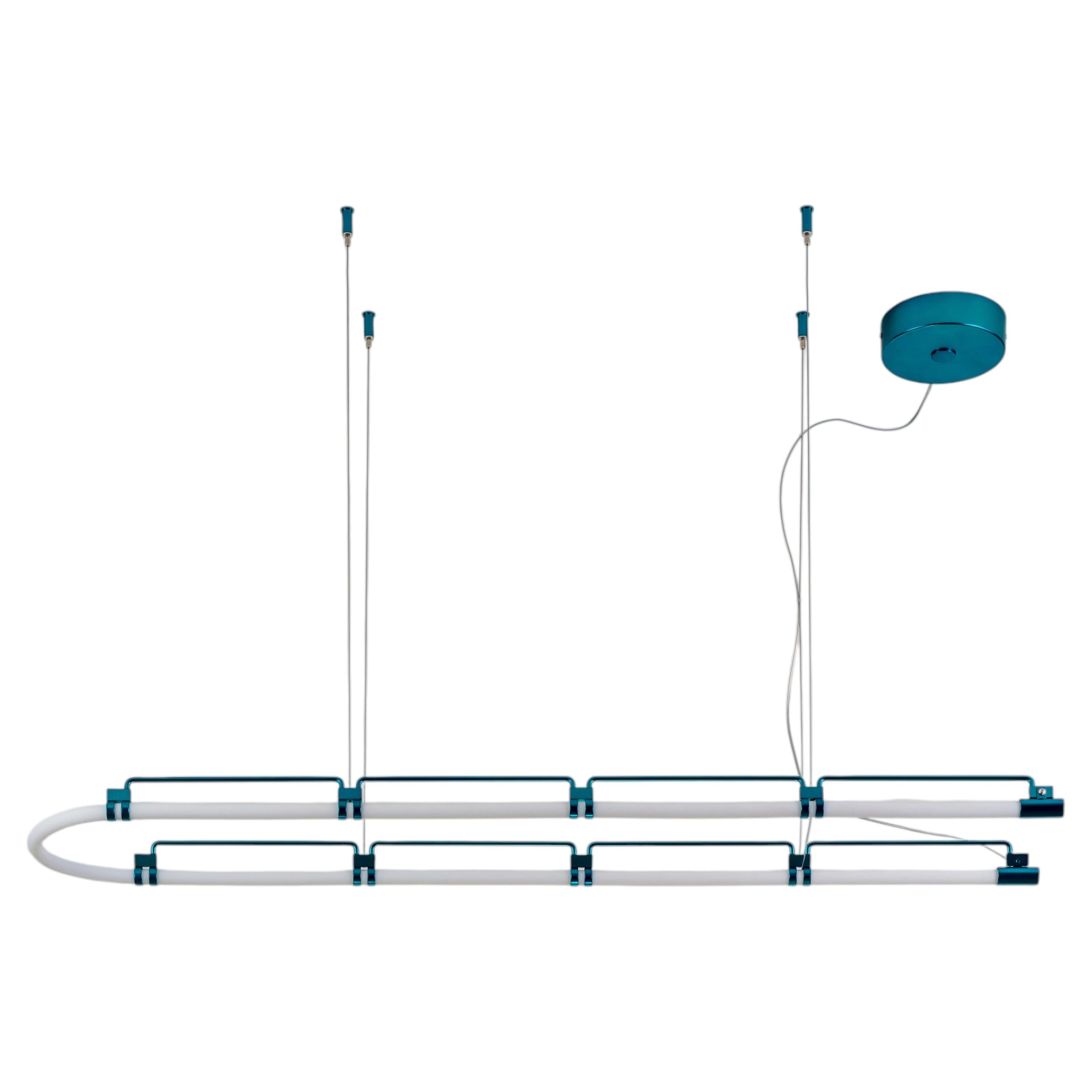 Modern Suspension Endless, Matt Metallic Blue metal frame, Made In Italy For Sale