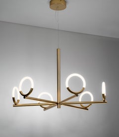 Modern Suspension Loop, Matt Bronze Metal Frame, Made In Italy