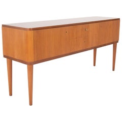 Modern Swedish Bleached and Ribbed Mahogany Sideboard