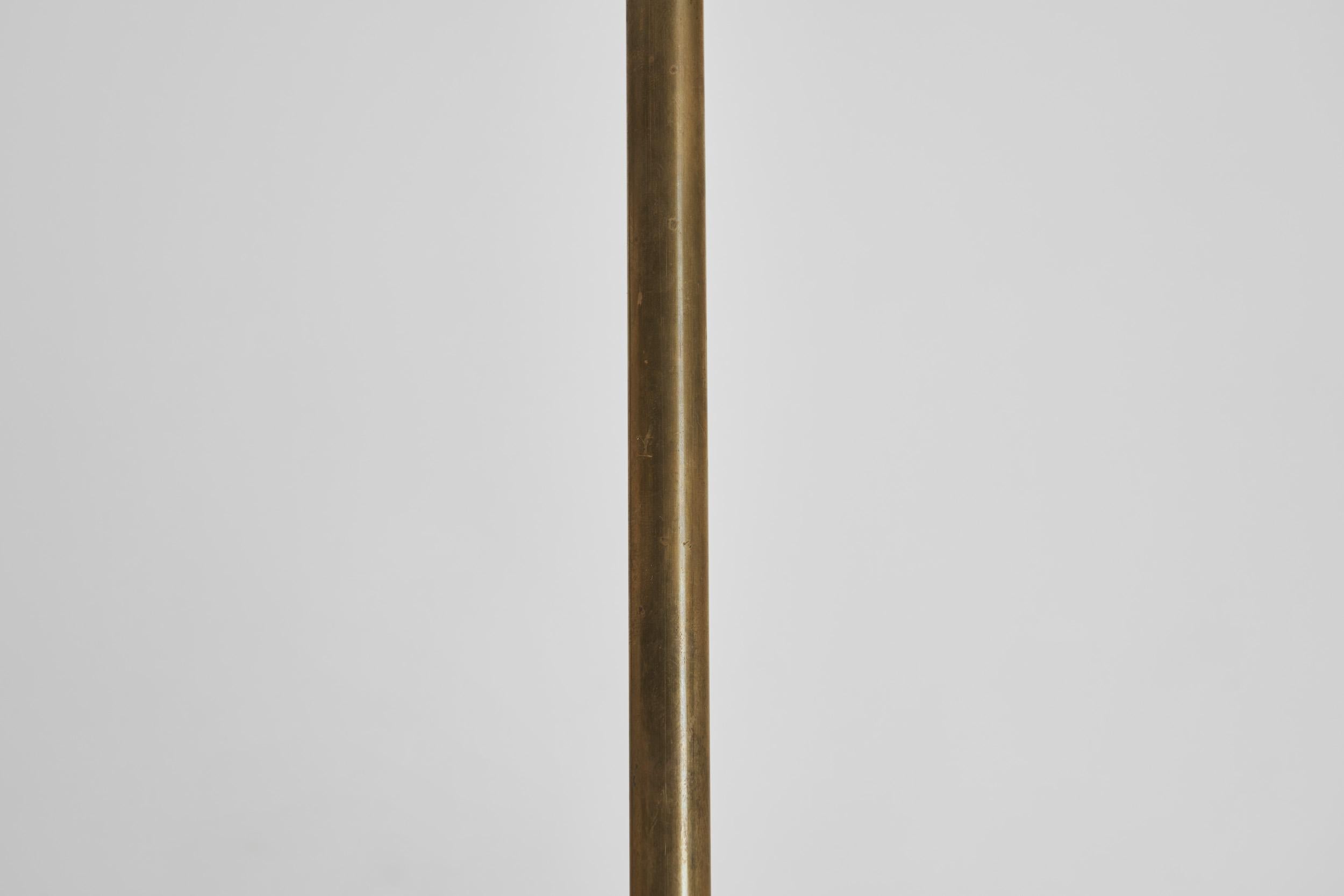 Modern Swedish Brass and Glass Globe Chandelier, Sweden 1940s For Sale 4