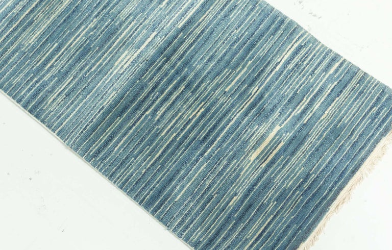 Modern Swedish Design Blue Wool Runner by Doris Leslie Blau For Sale at ...