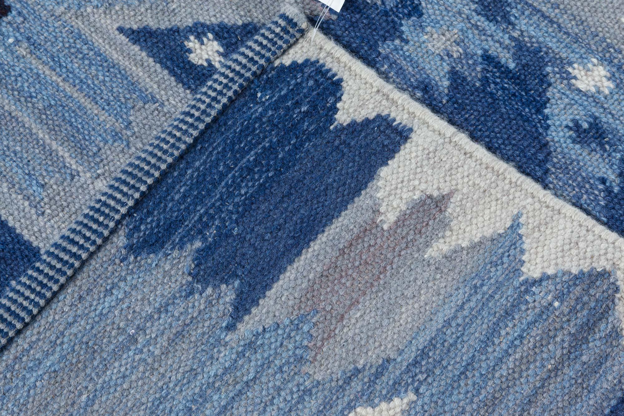 Modernes schwedisches Design Flachgewebter Wollteppich von Doris Leslie Blau (Wolle) im Angebot
