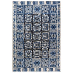 Modern Swedish Design Flat-Weave Wool Rug by Doris Leslie Blau