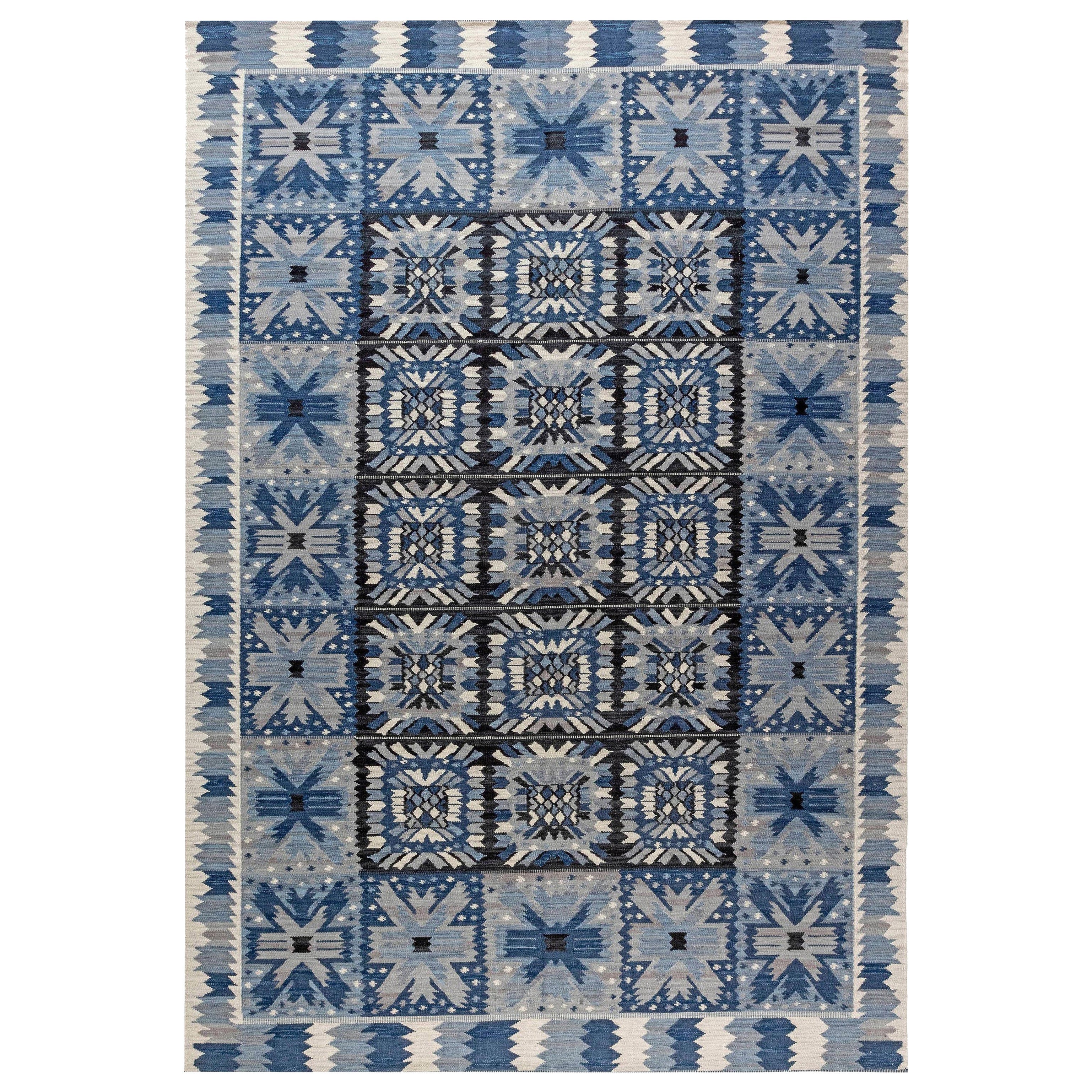 Modern Swedish Design Flat-Weave Wool Rug by Doris Leslie Blau