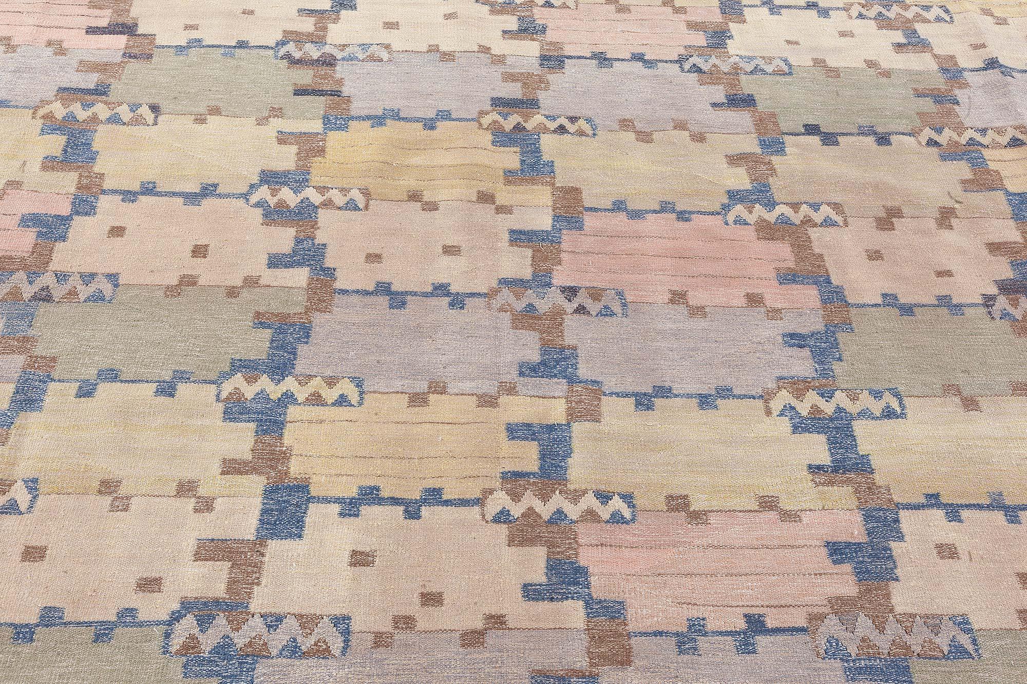 Moderner schwedischer Flachgewebe-Teppich von Doris Leslie Blau
Größe: 6'7