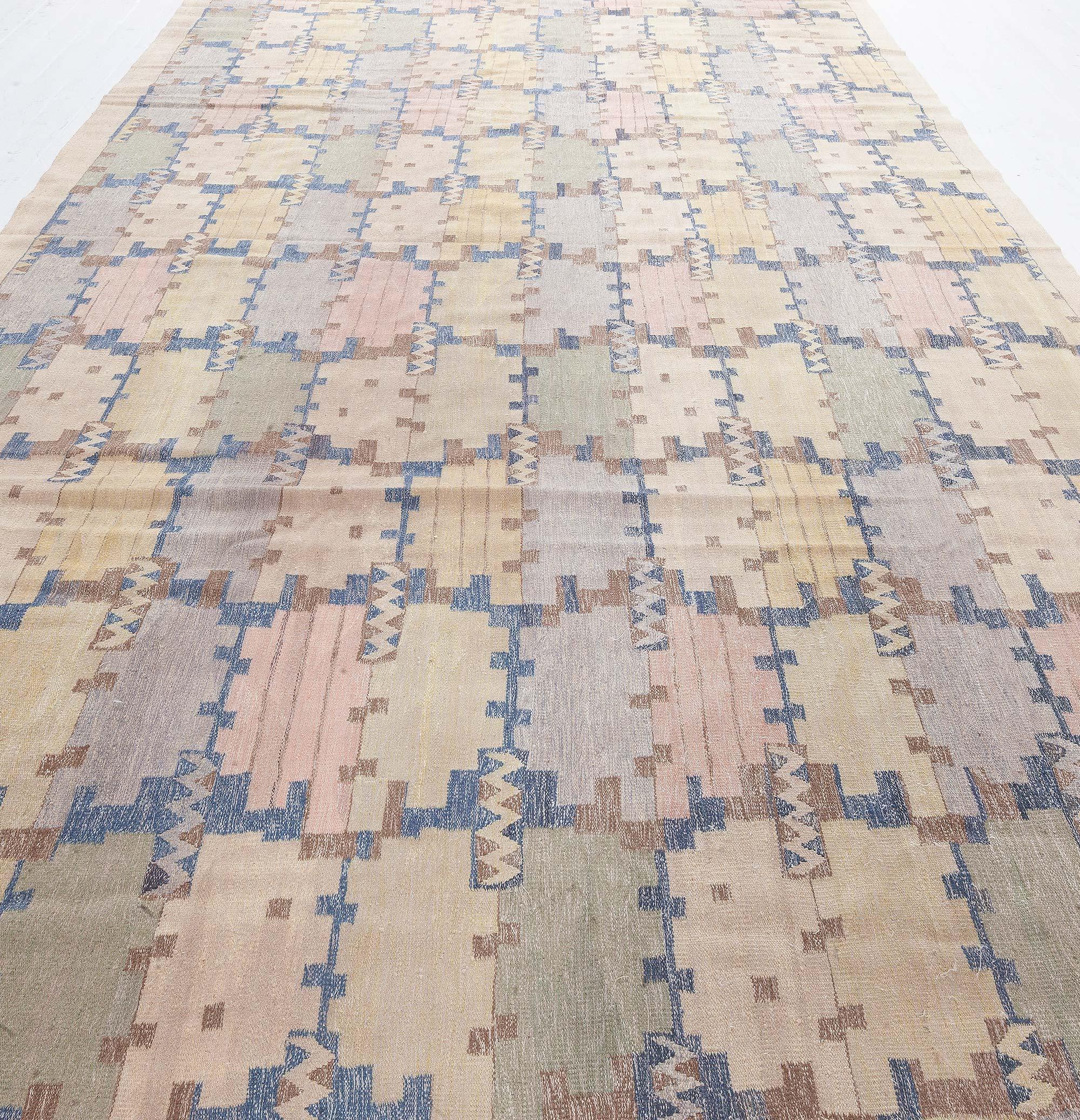Moderner schwedischer Flachgewebe-Teppich von Doris Leslie Blau (Skandinavisch) im Angebot
