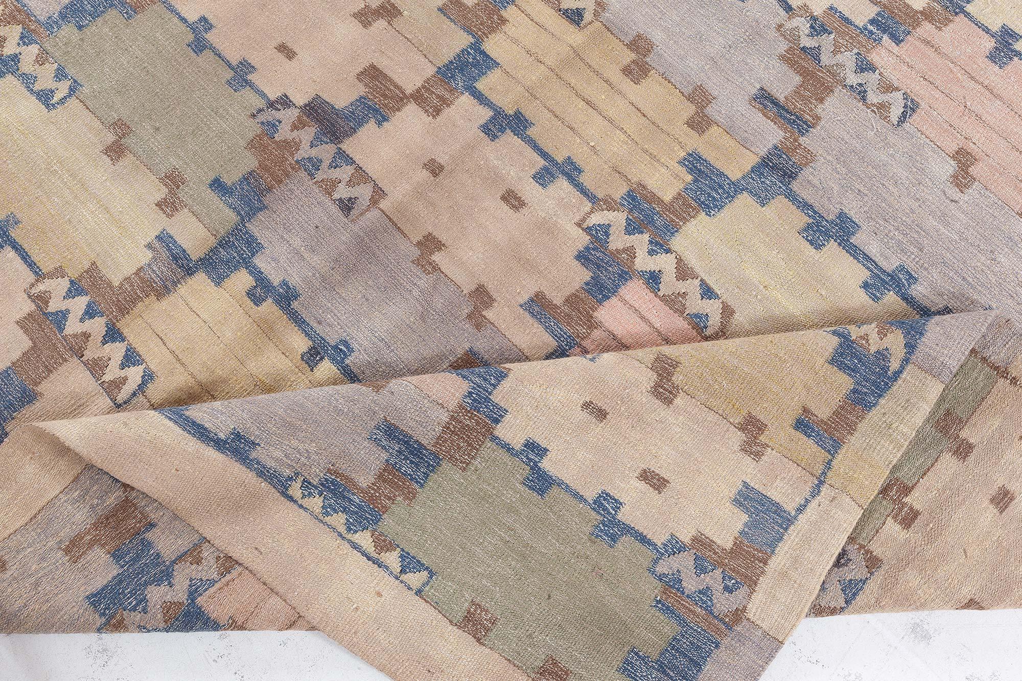 Moderner schwedischer Flachgewebe-Teppich von Doris Leslie Blau (Handgewebt) im Angebot