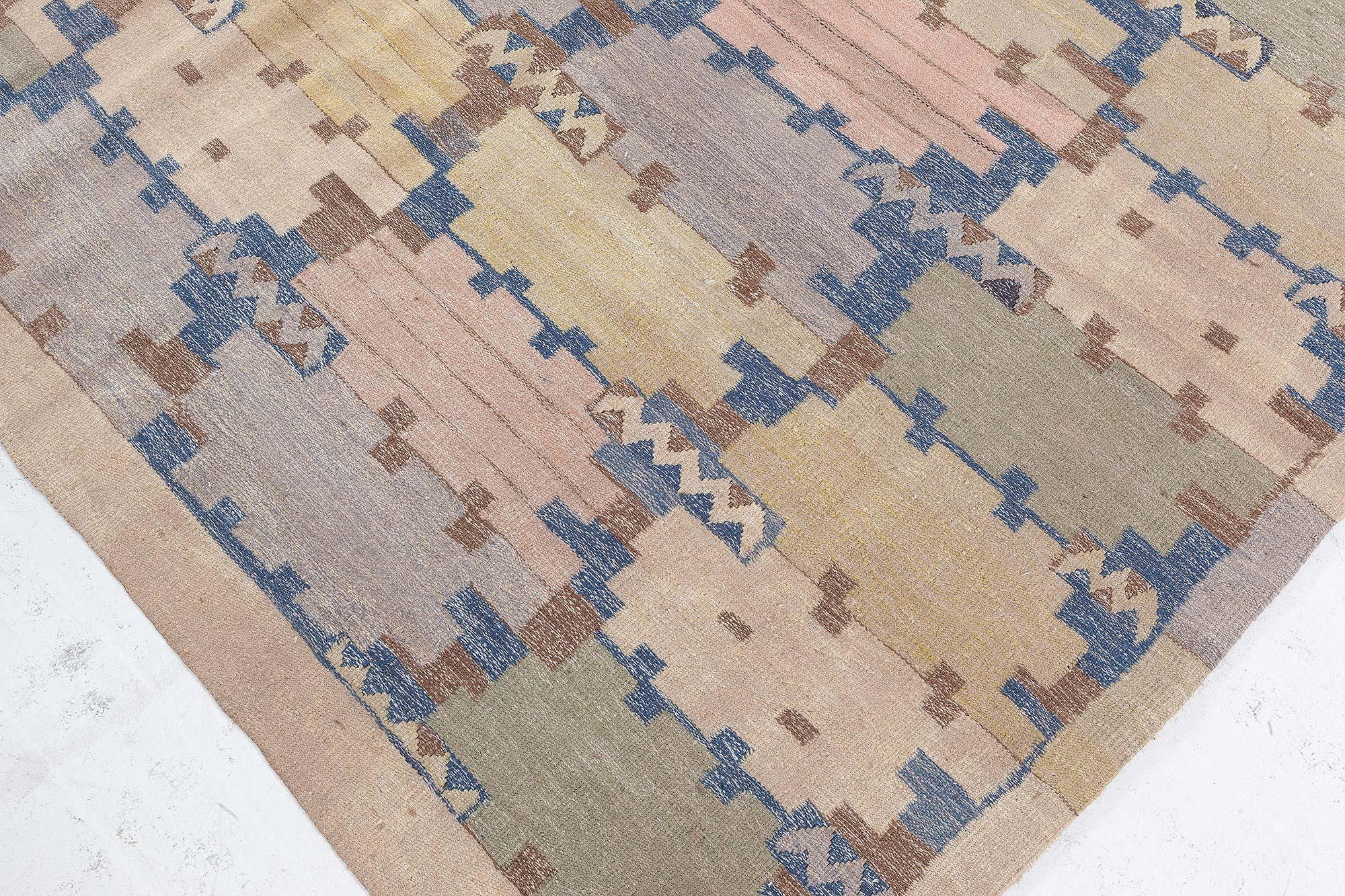 Moderner schwedischer Flachgewebe-Teppich von Doris Leslie Blau (Handgewebt) im Angebot