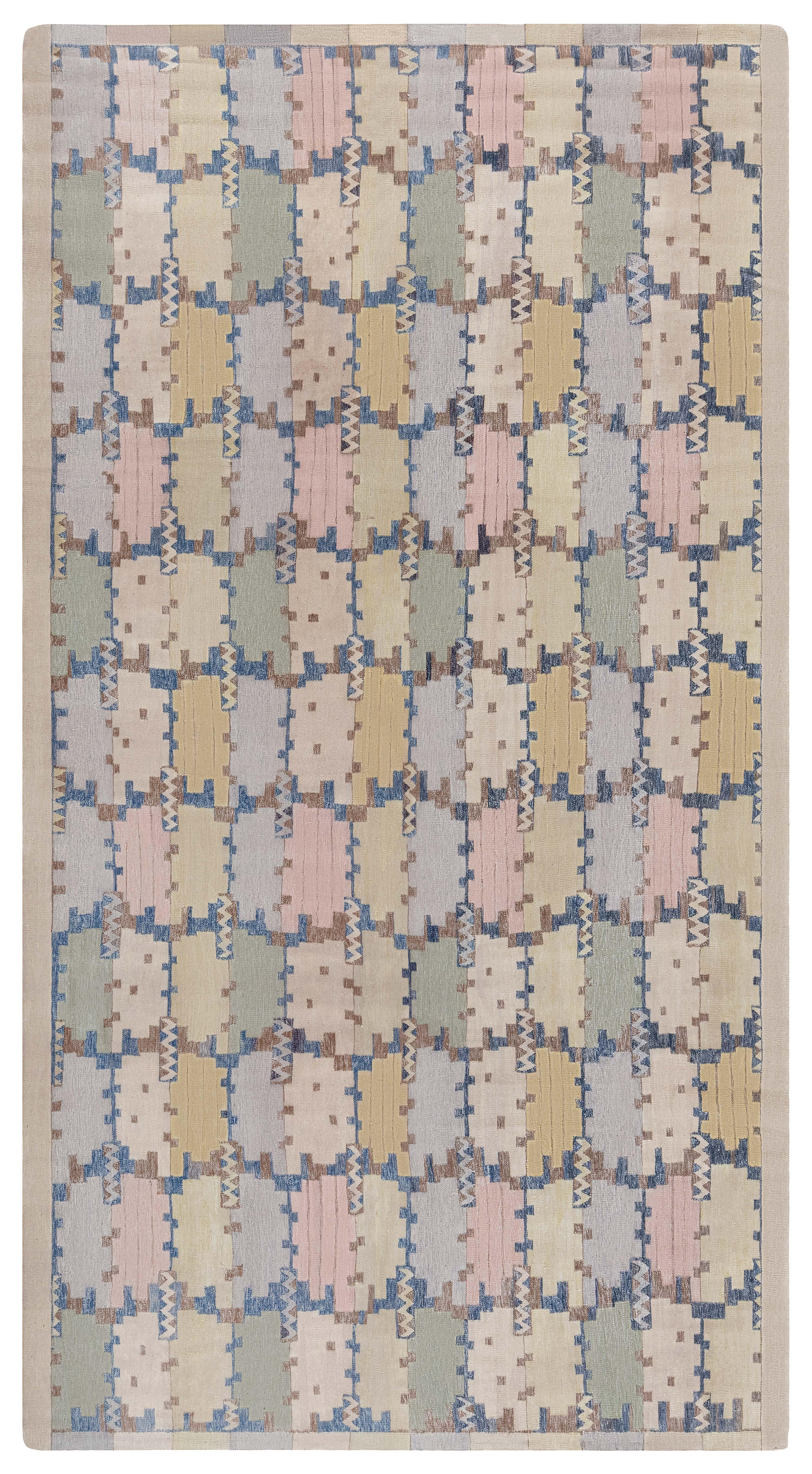 Modern Swedish Flat Weave Inspired Rug by Doris Leslie Blau For Sale 1