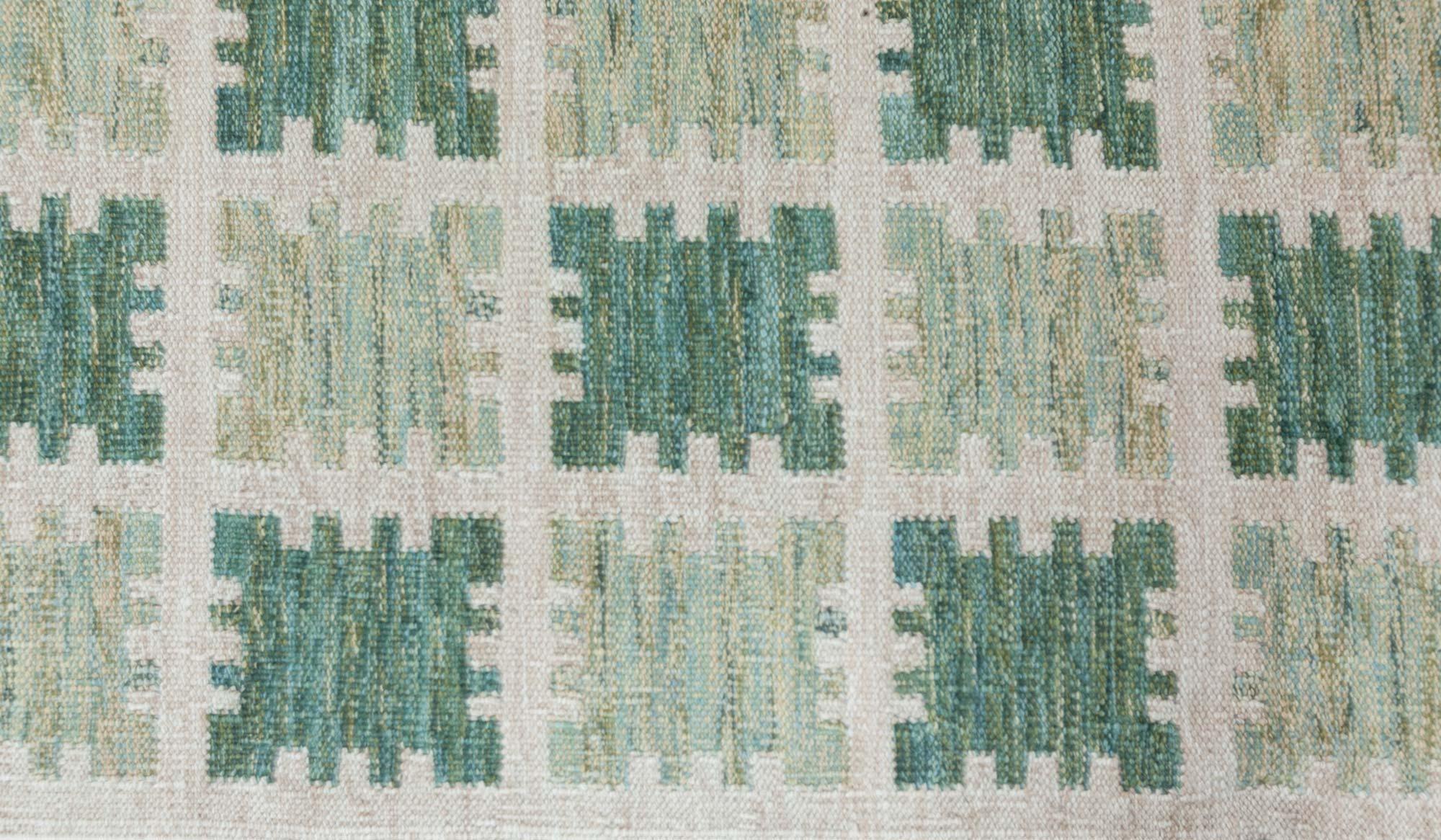 Modern Swedish Flat Weave Rug by Doris Leslie Blau (Skandinavische Moderne) im Angebot
