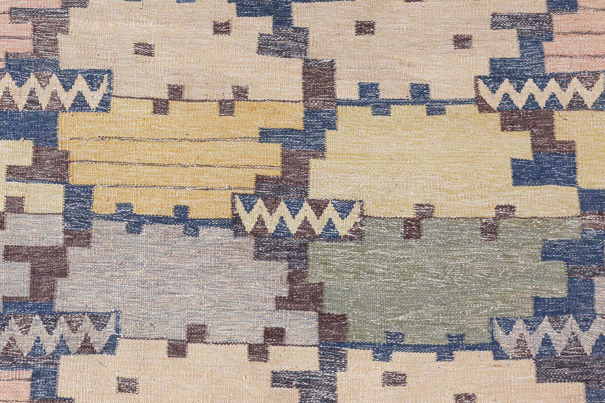 Svedese Tappeto moderno svedese a trama piatta di Doris Leslie Blau in vendita