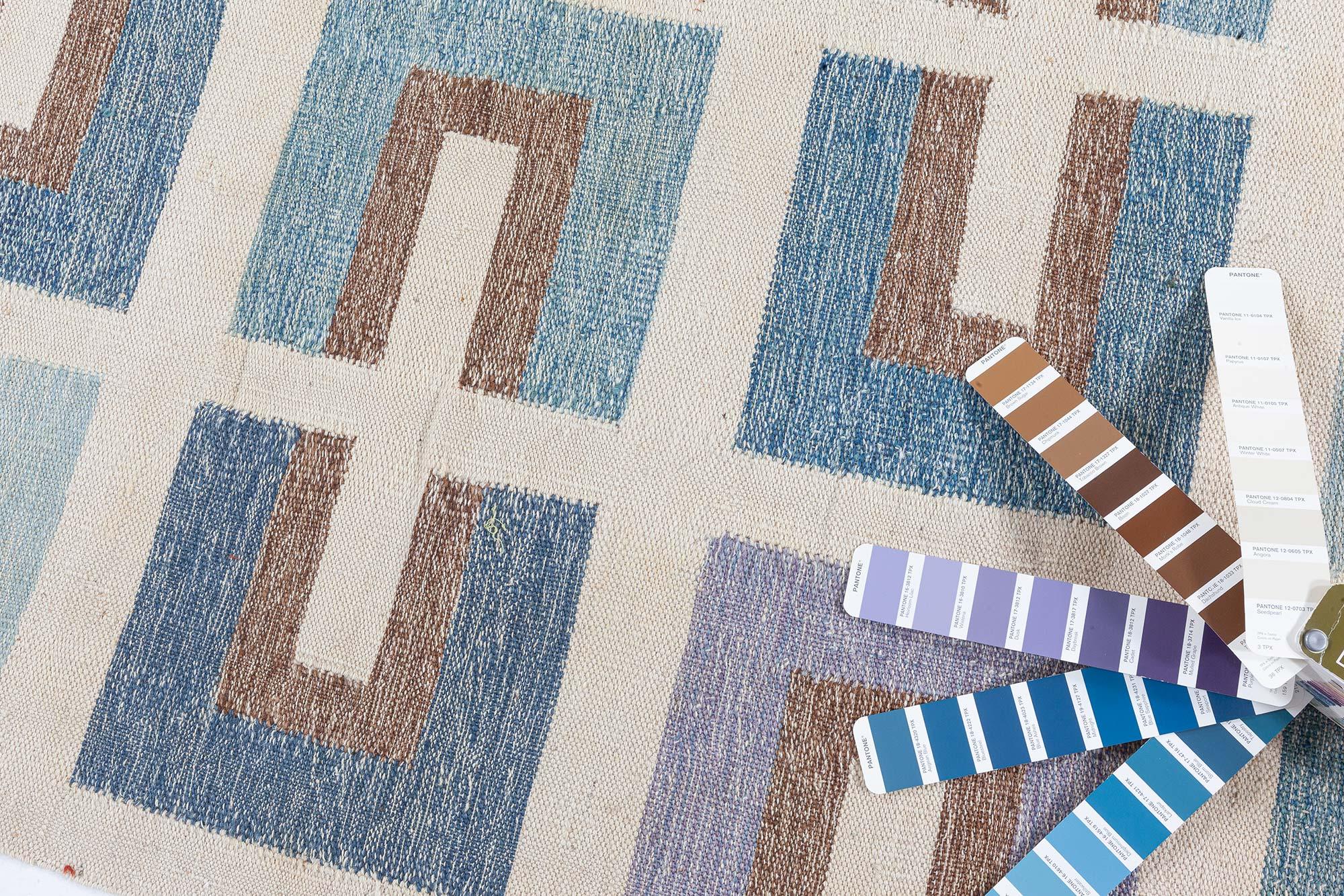 Scandinavian Modern Swedish Flat Weave Rug by Doris Leslie Blau For Sale