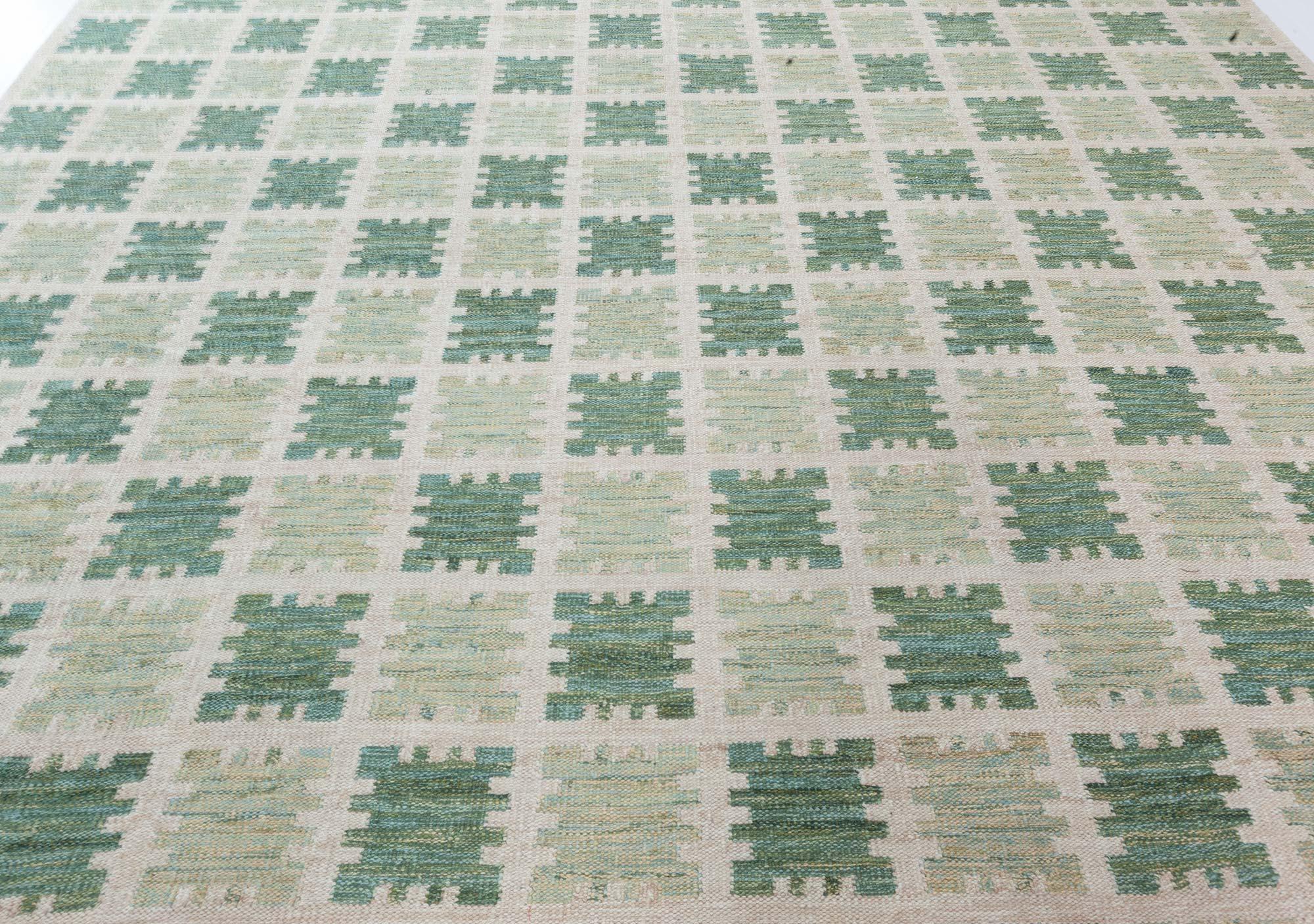 Modern Swedish Flat Weave Rug by Doris Leslie Blau (Skandinavisch) im Angebot
