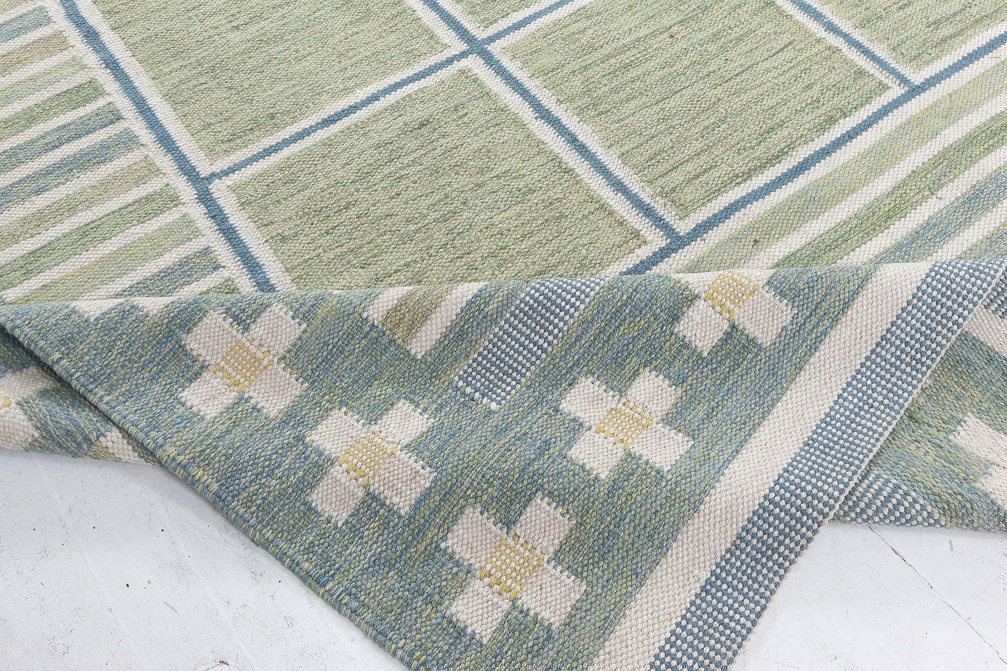 Moderner schwedischer Flachgewebe-Teppich von Doris Leslie Blau (Handgewebt) im Angebot