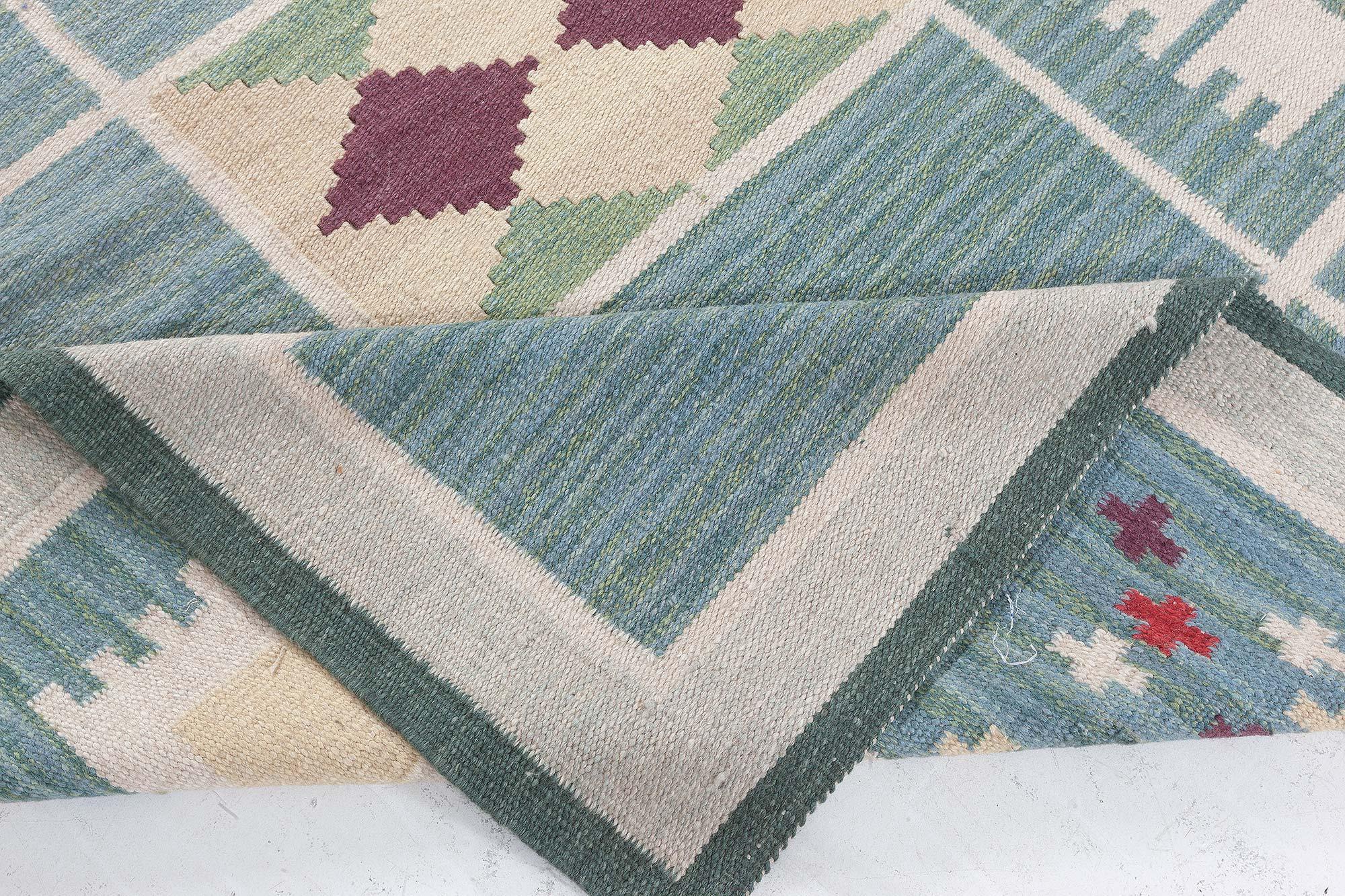 Contemporary Modern Swedish Flat Weave Rug by Doris Leslie Blau For Sale