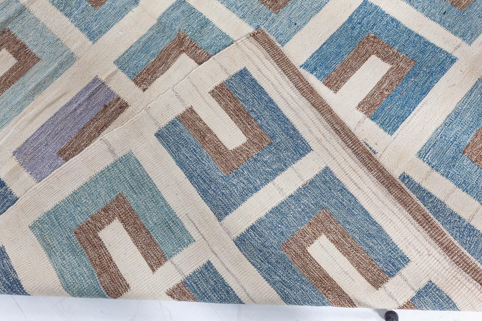 Contemporary Modern Swedish Flat Weave Rug by Doris Leslie Blau For Sale