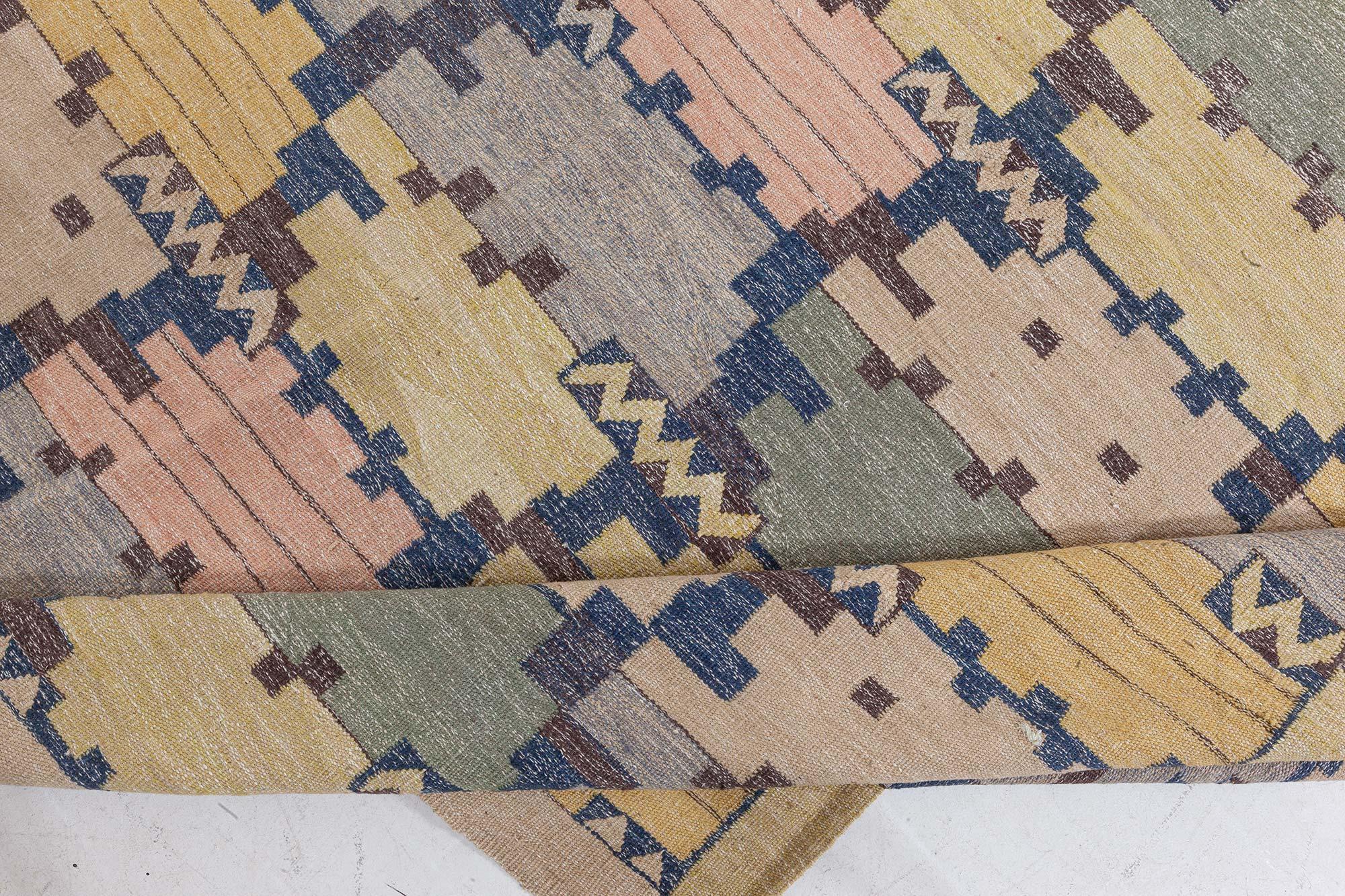 Wool Modern Swedish Flat Weave Rug by Doris Leslie Blau For Sale