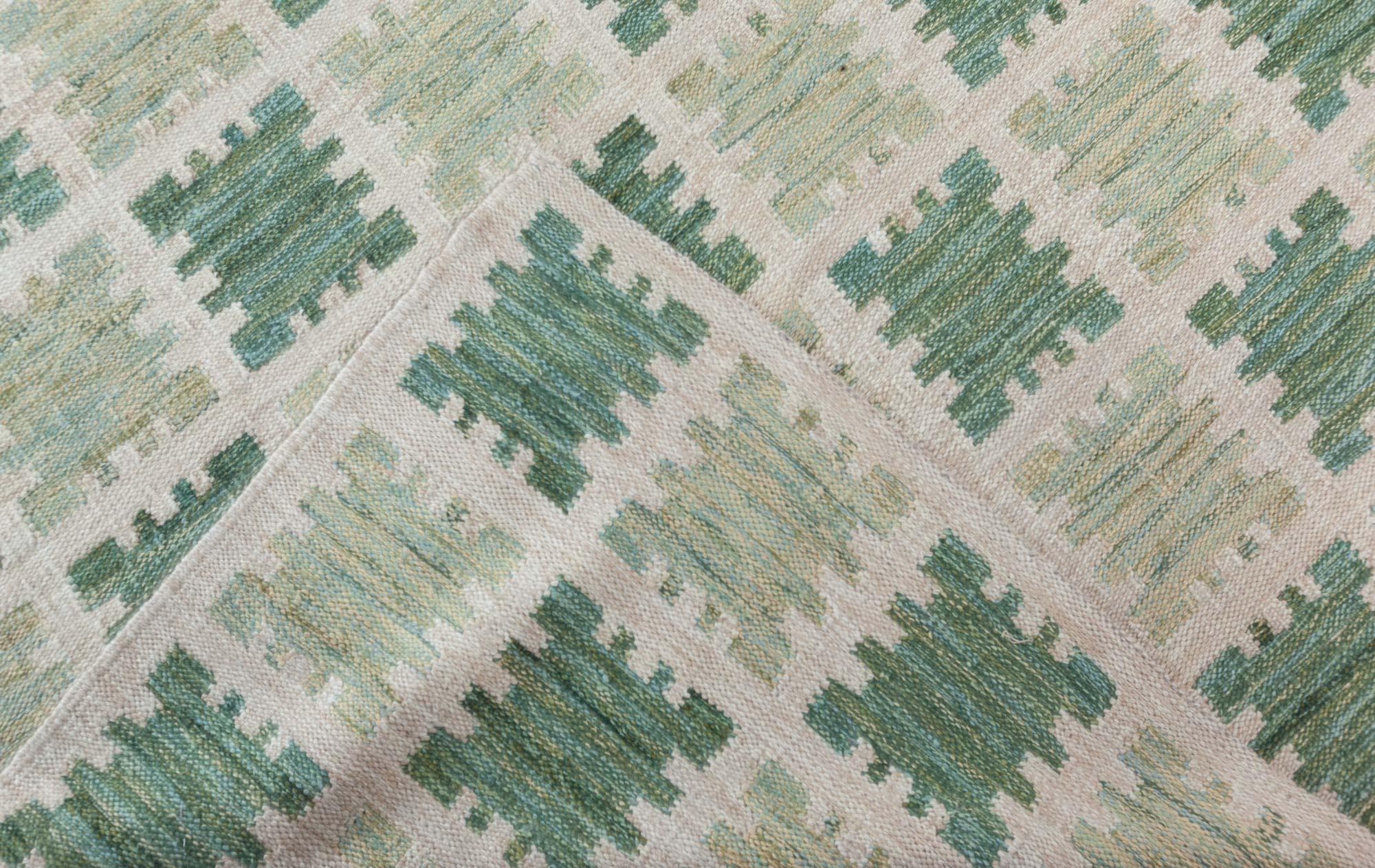 Modern Swedish Flat Weave Rug by Doris Leslie Blau (21. Jahrhundert und zeitgenössisch) im Angebot