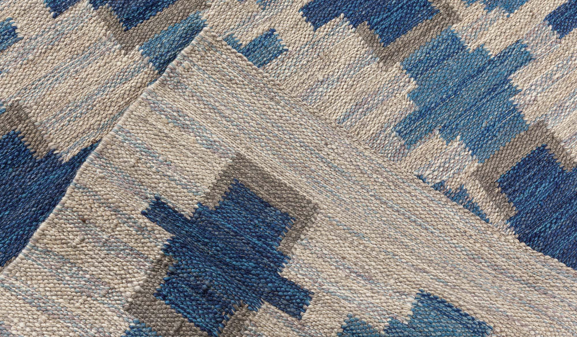 Wool Modern Swedish Flat Weave Rug by Doris Leslie Blau For Sale