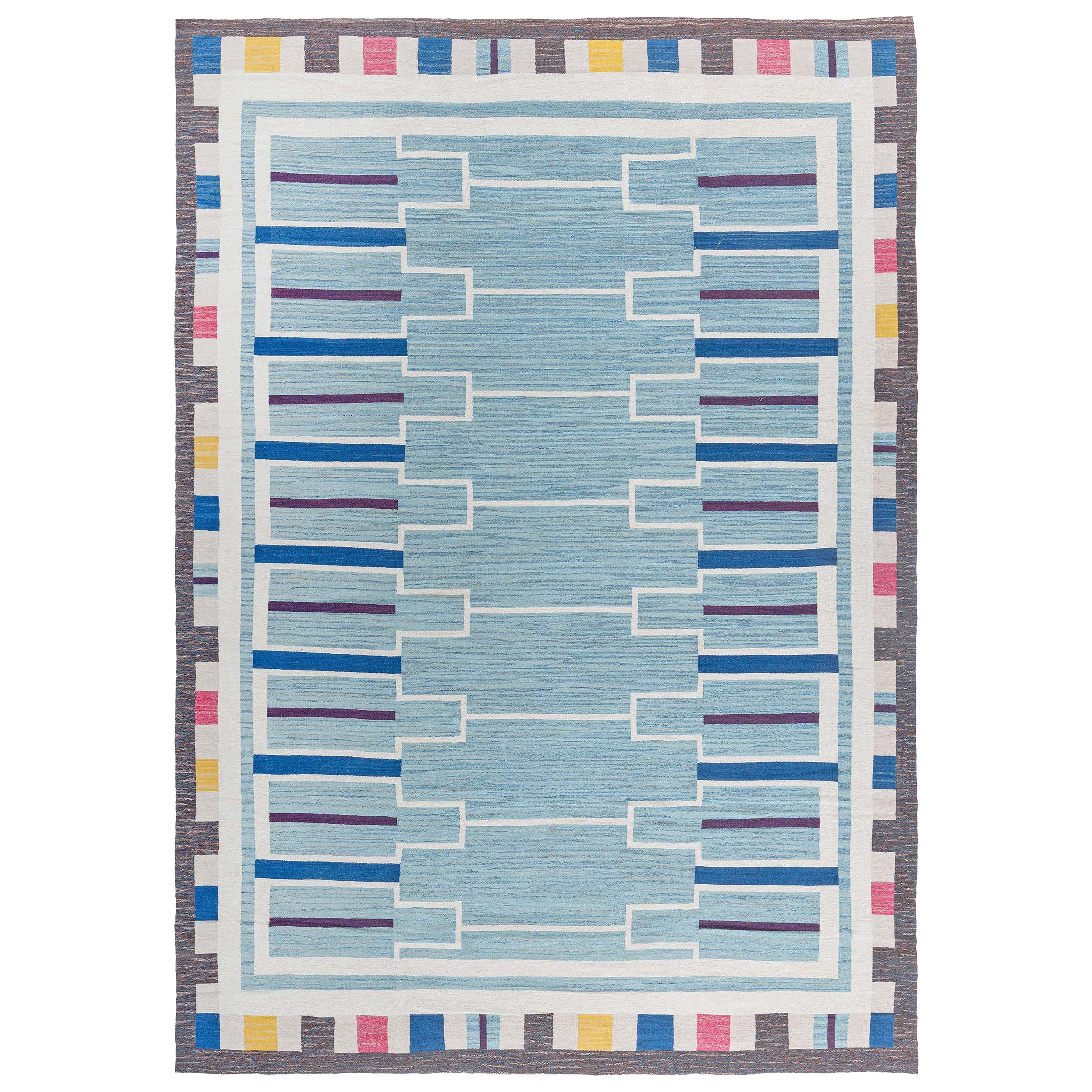 Modern Swedish Flat Weave Rug by Doris Leslie Blau