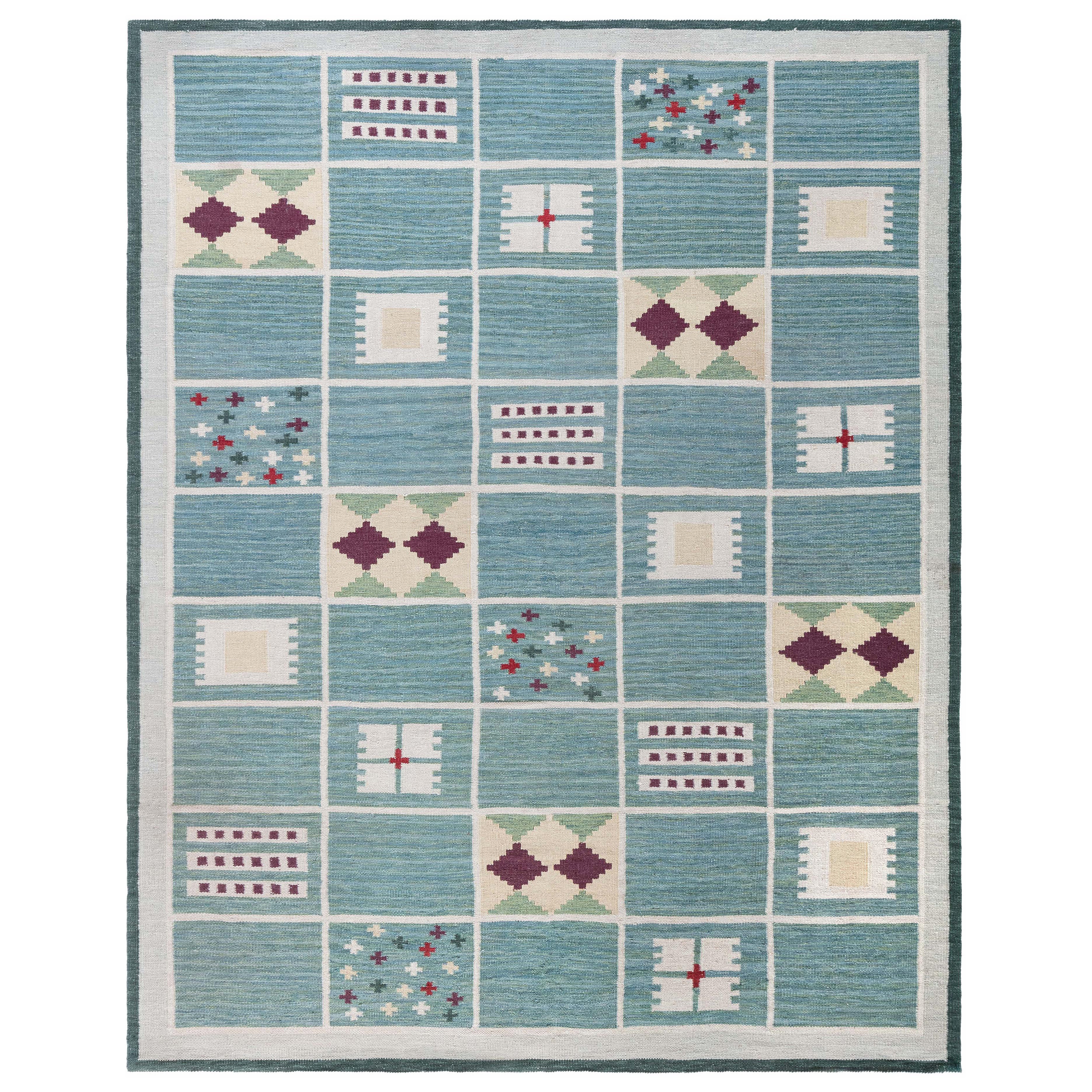 Tappeto moderno svedese a trama piatta di Doris Leslie Blau