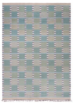 Modern Swedish Flat-Weave Rug with Checkered Pattern by Doris Leslie Blau