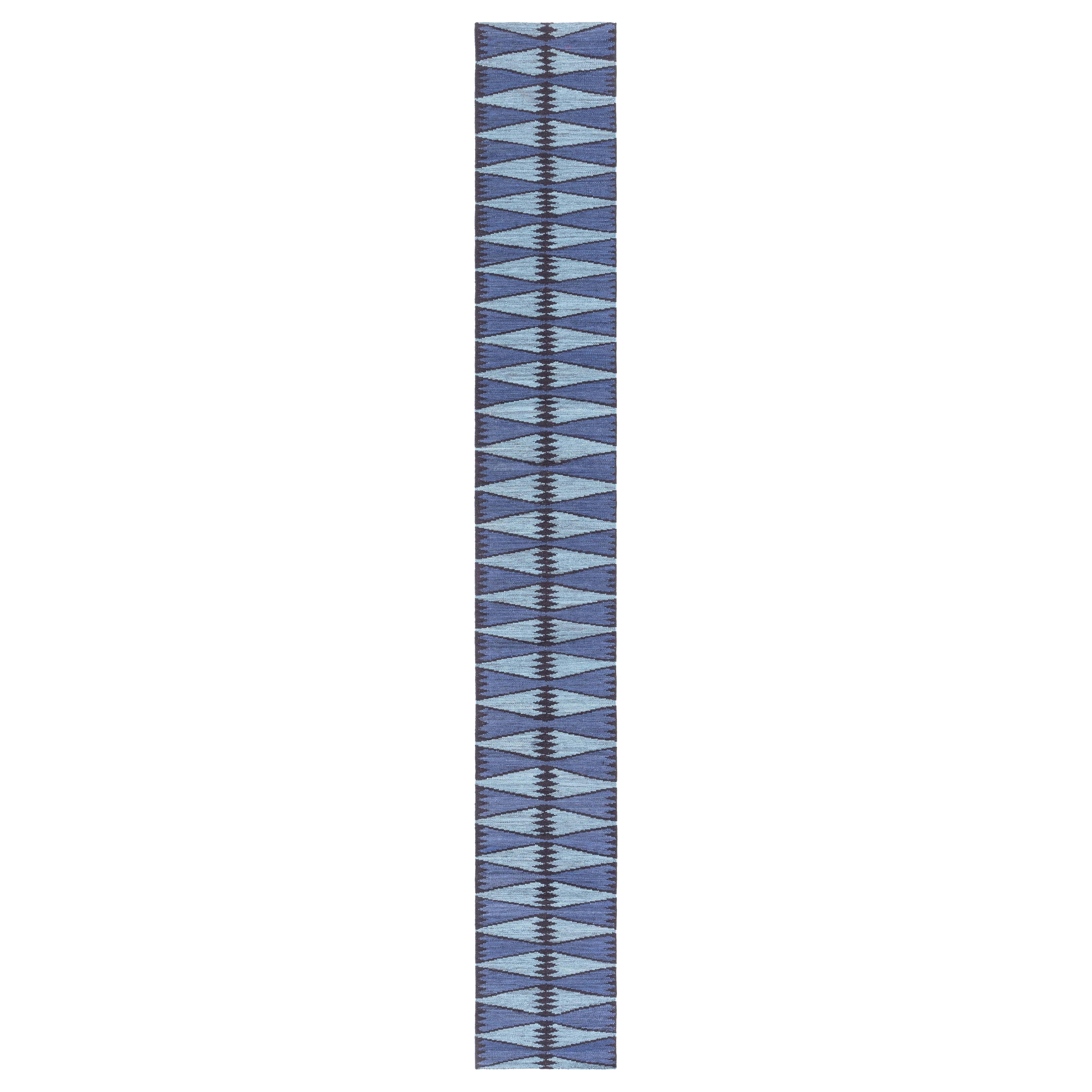 Modern Swedish Flat Weave Runner (Fragment) Doris Leslie Blau For Sale
