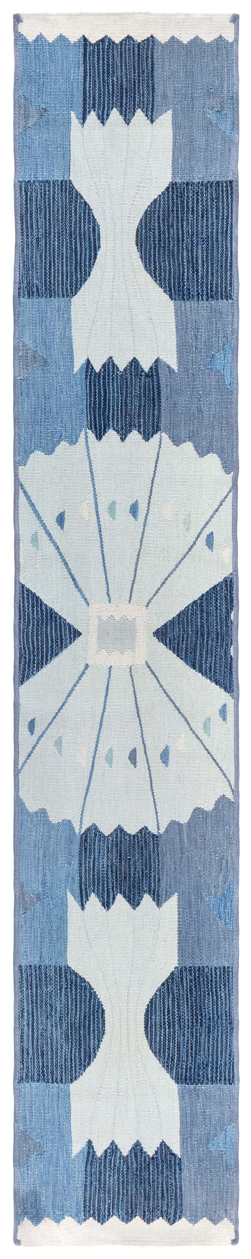 Modern Swedish Flat-Weave Wool Fragment Runner by Doris Leslie Blau For Sale
