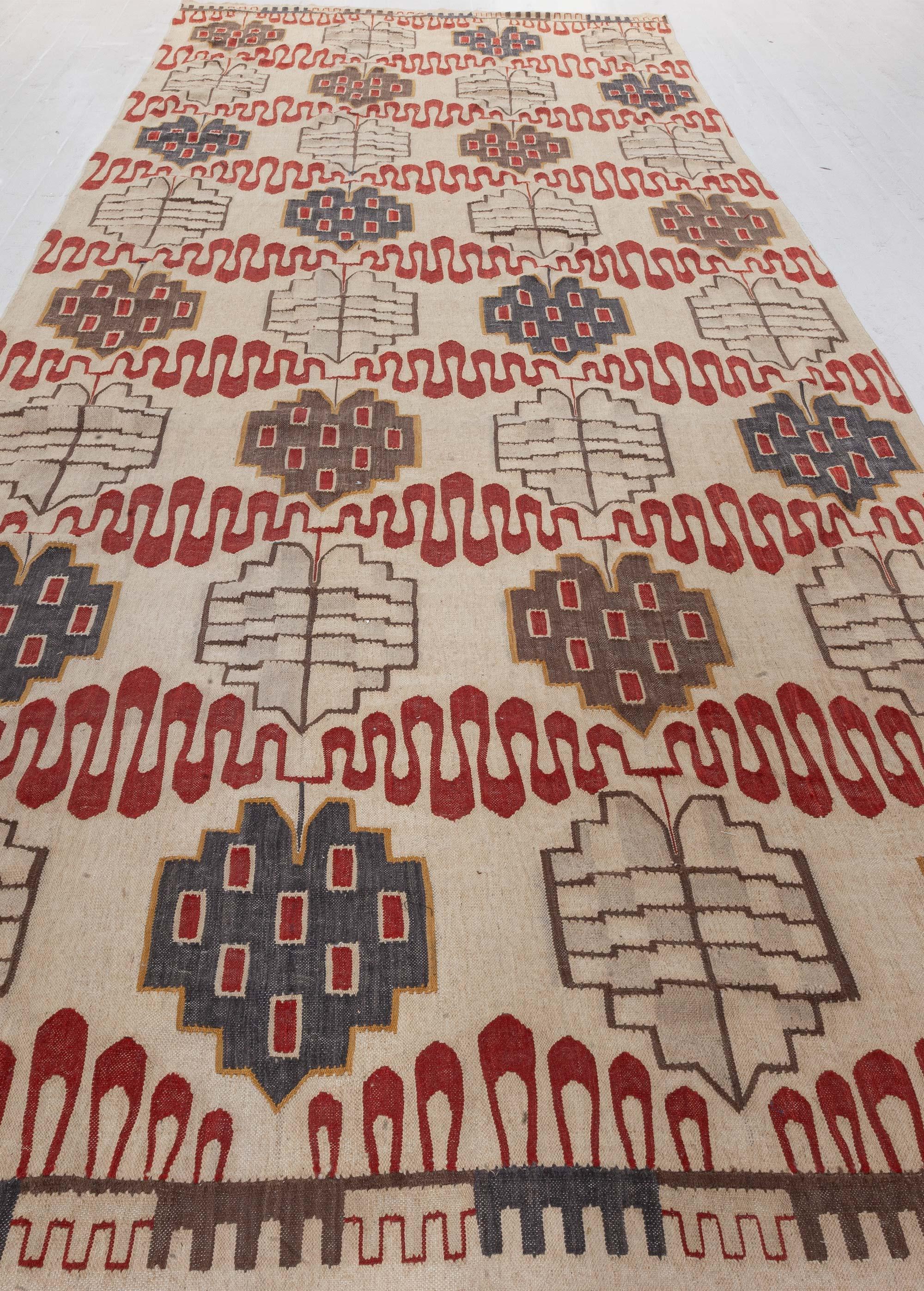 Modern Swedish Flat Weave Wool Rug by Doris Leslie Blau For Sale 2