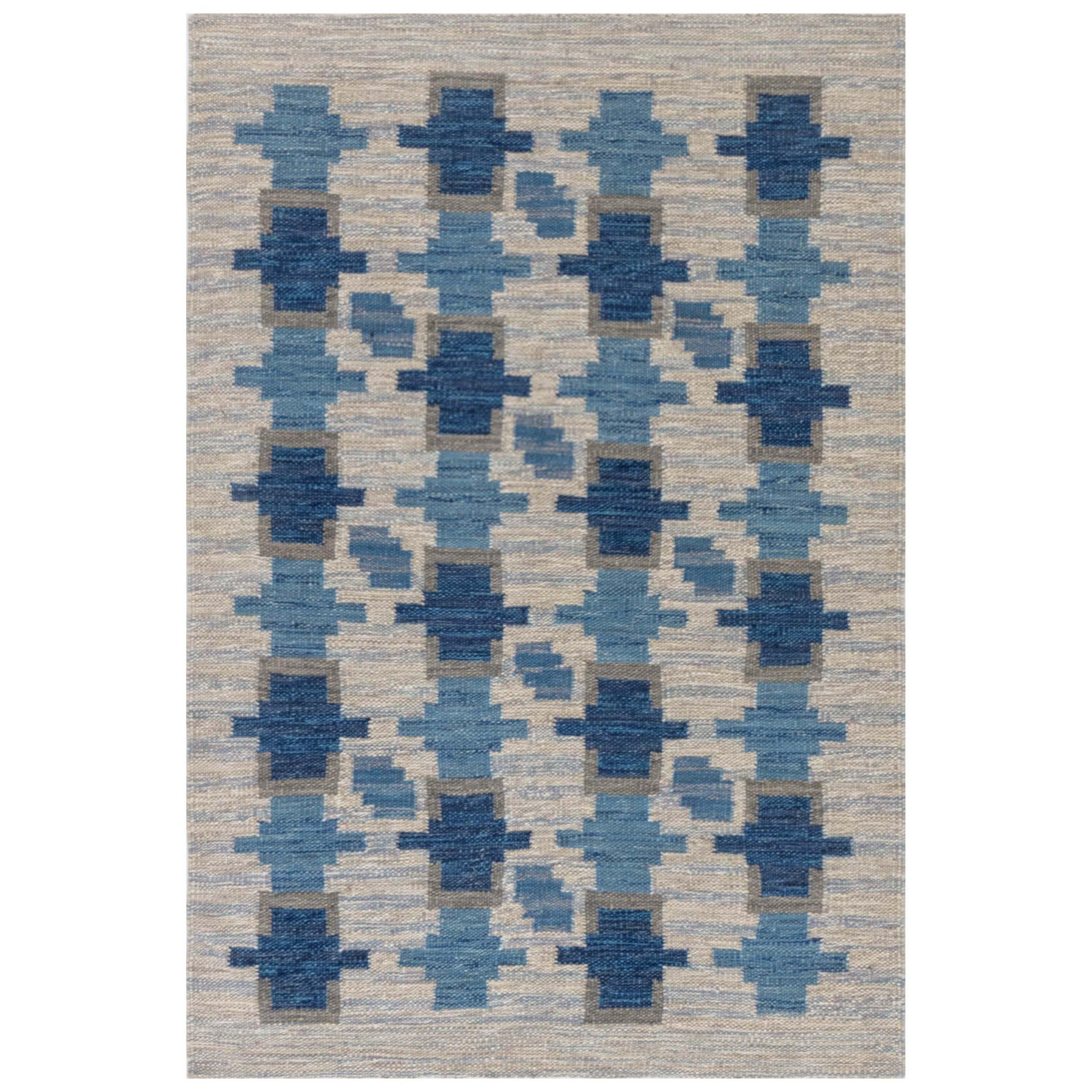 Alfombra sueca moderna de lana de tejido plano de Doris Leslie Blau en venta