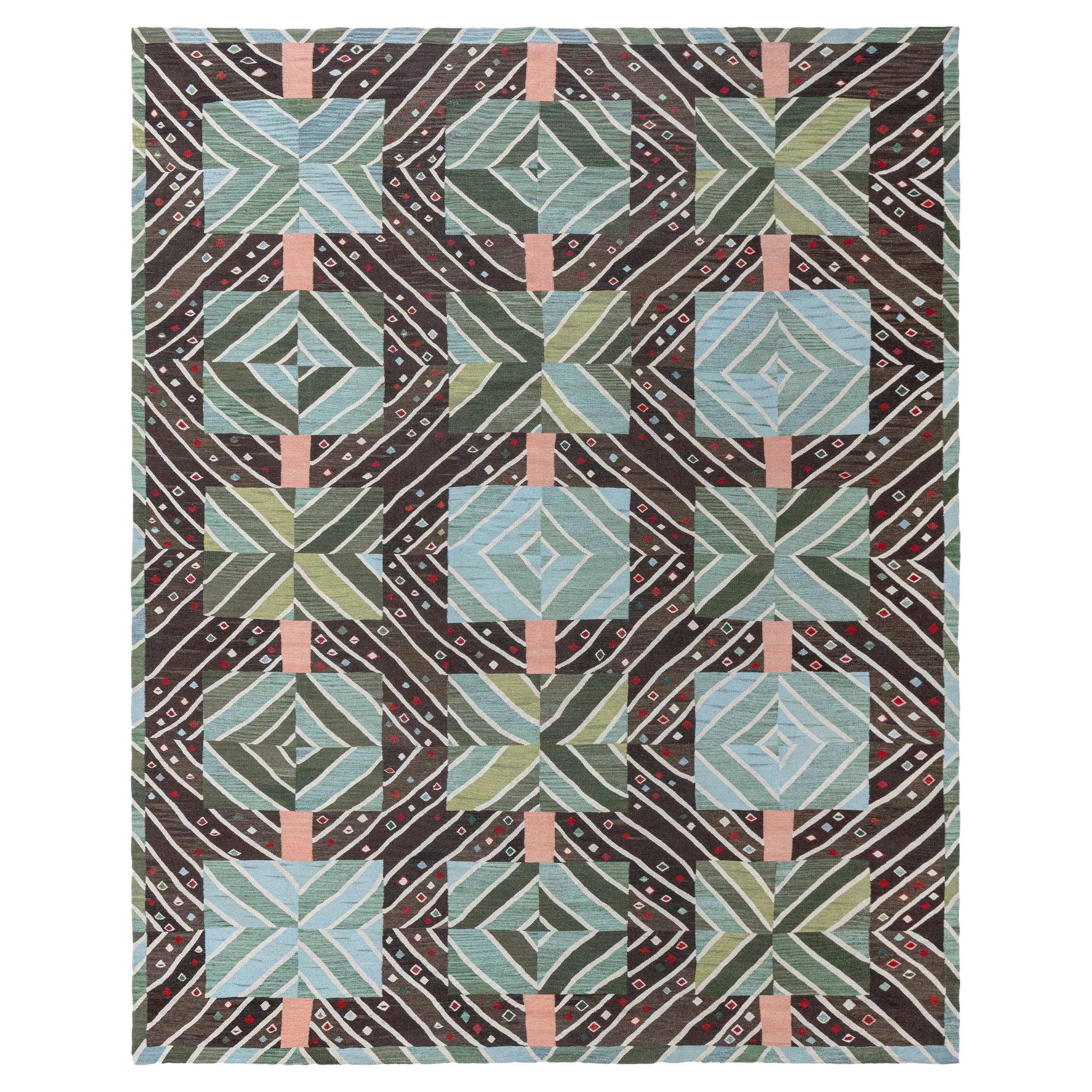 Modern Swedish Flat Weave Wool Rug by Doris Leslie Blau