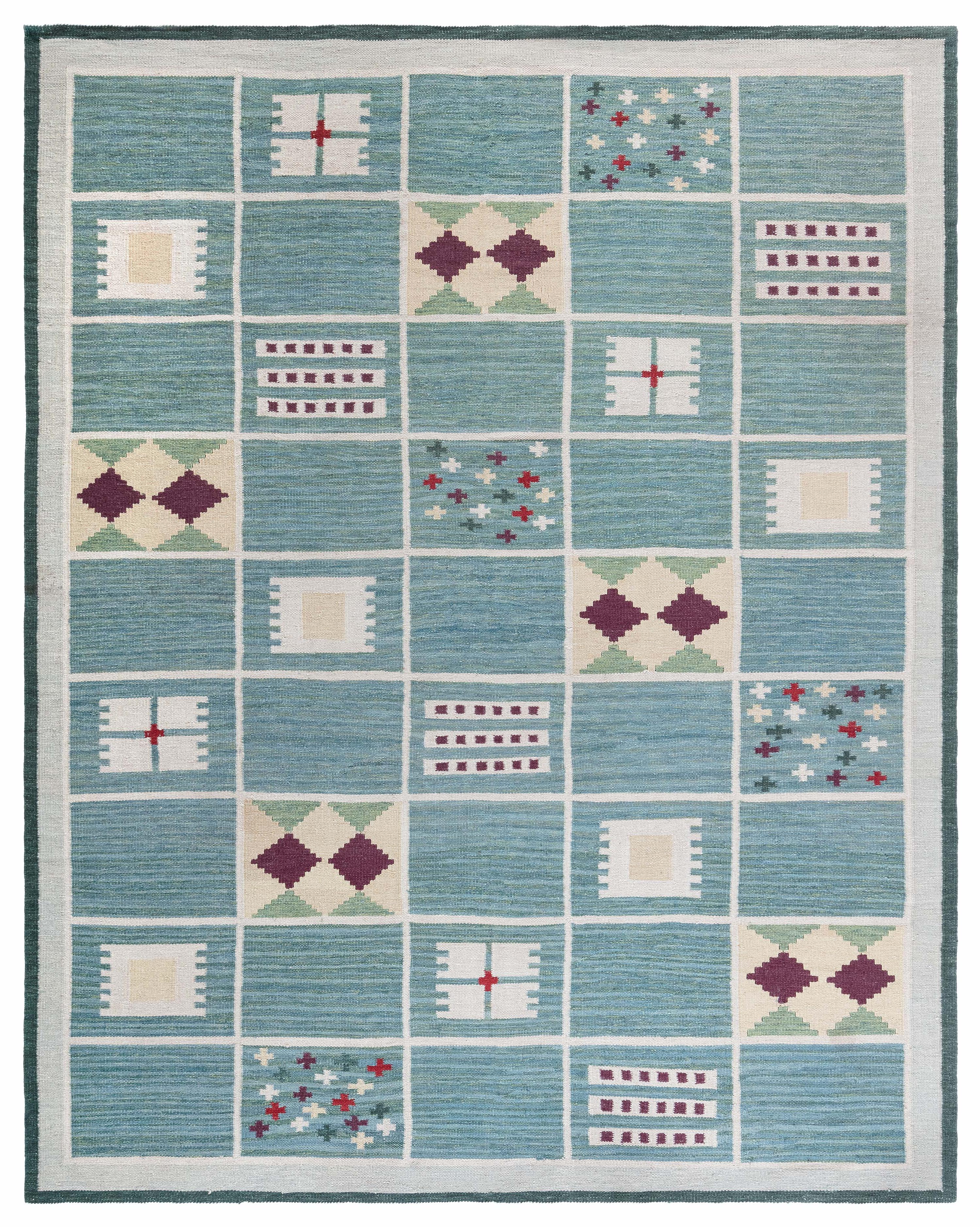 Modern Swedish Flat Weave Wool Rug by Doris Leslie Blau
