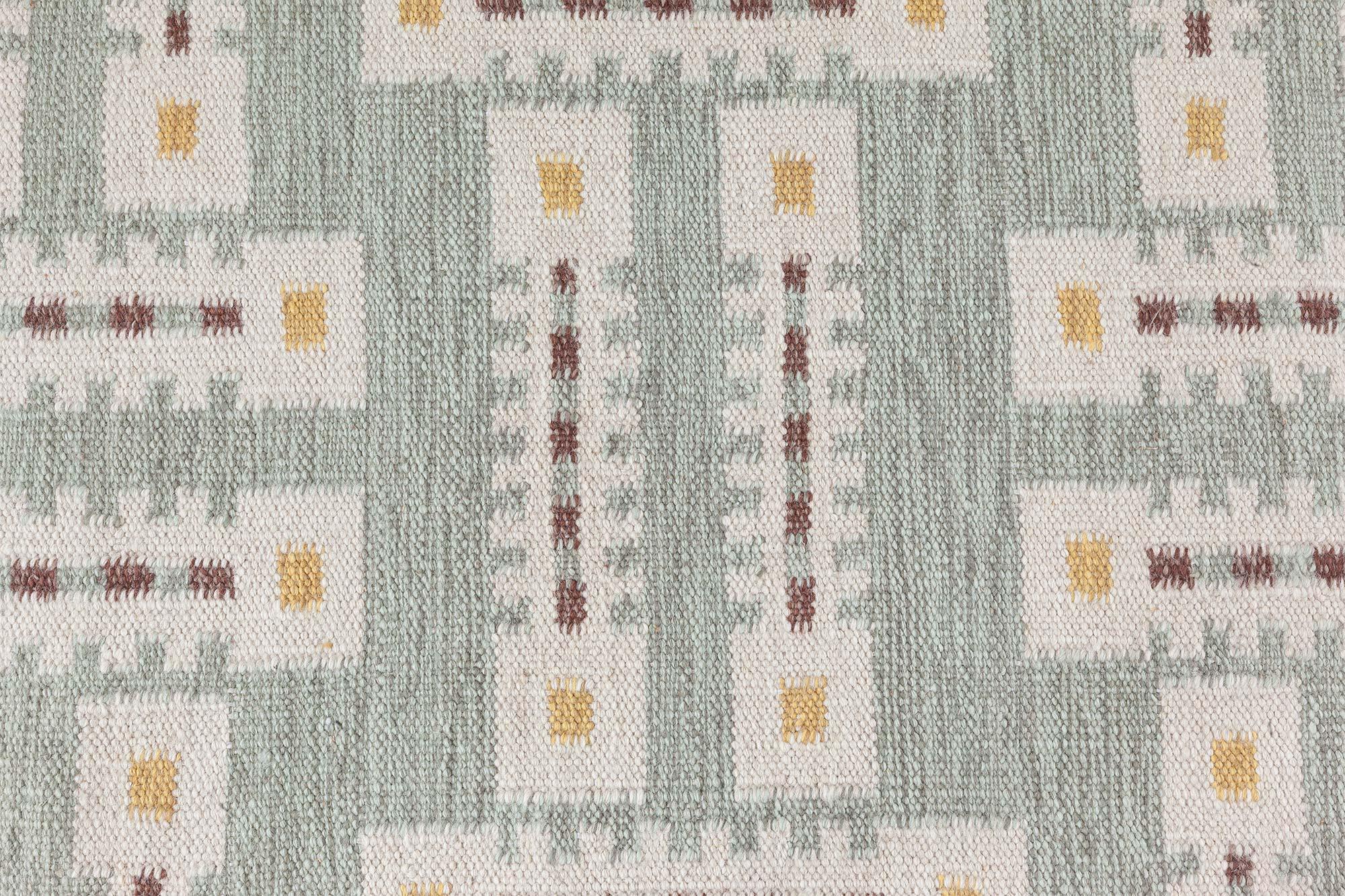 XXI secolo e contemporaneo Tappeto moderno svedese a trama piatta e geometrica di Doris Leslie Blau in vendita