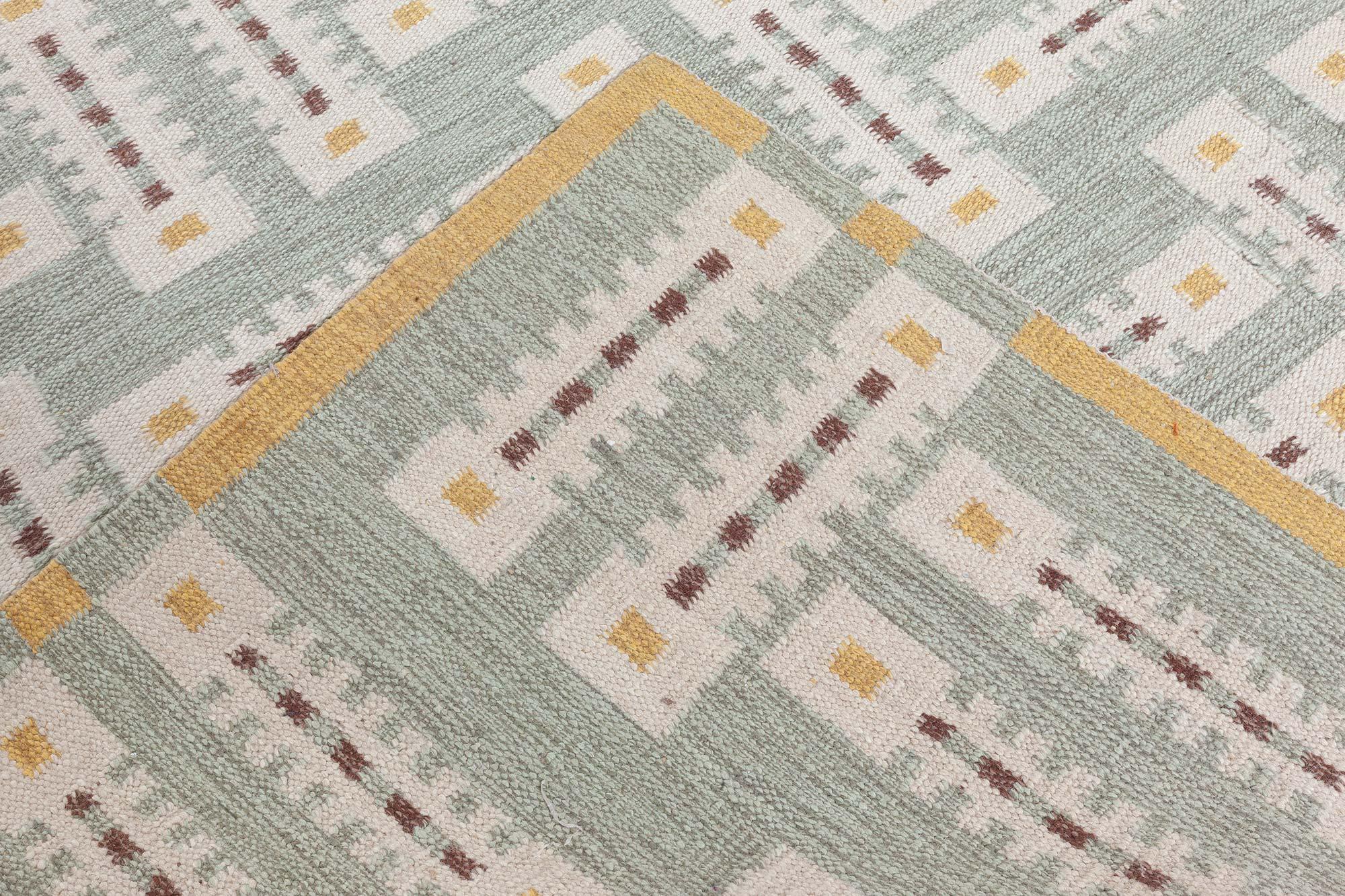 Lana Tappeto moderno svedese a trama piatta e geometrica di Doris Leslie Blau in vendita