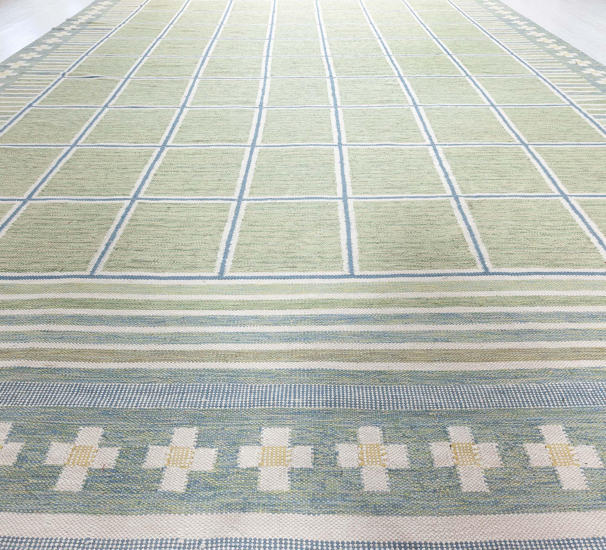 Modern Swedish Geometric Flat Weave Wool Rug by Doris Leslie Blau For Sale 1