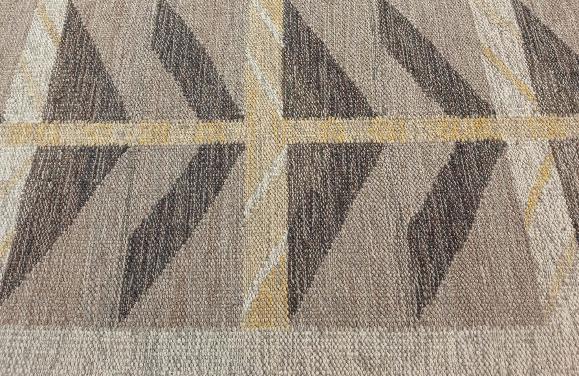 Modern Swedish Geometric Flat Weave Wool Rug by Doris Leslie Blau For Sale 2