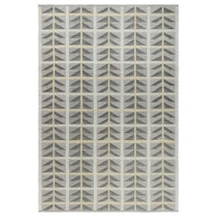 Modern Swedish Geometric Flat Weave Wool Rug by Doris Leslie Blau
