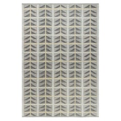 Modern Swedish Geometric Flat Weave Wool Rug by Doris Leslie Blau