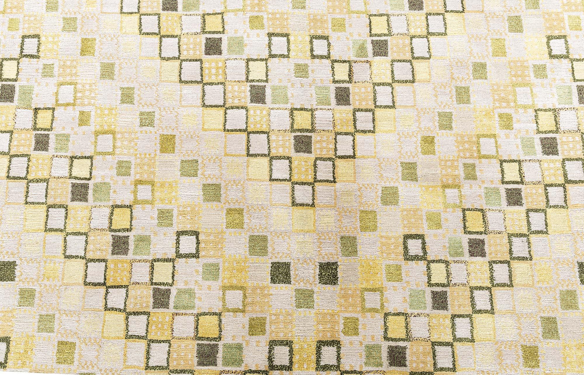 Seta moderna svedese geometrica annodata a mano &  Tappeto a pelo di lana di Doris Leslie Blau In condizioni Nuovo in vendita a New York, NY
