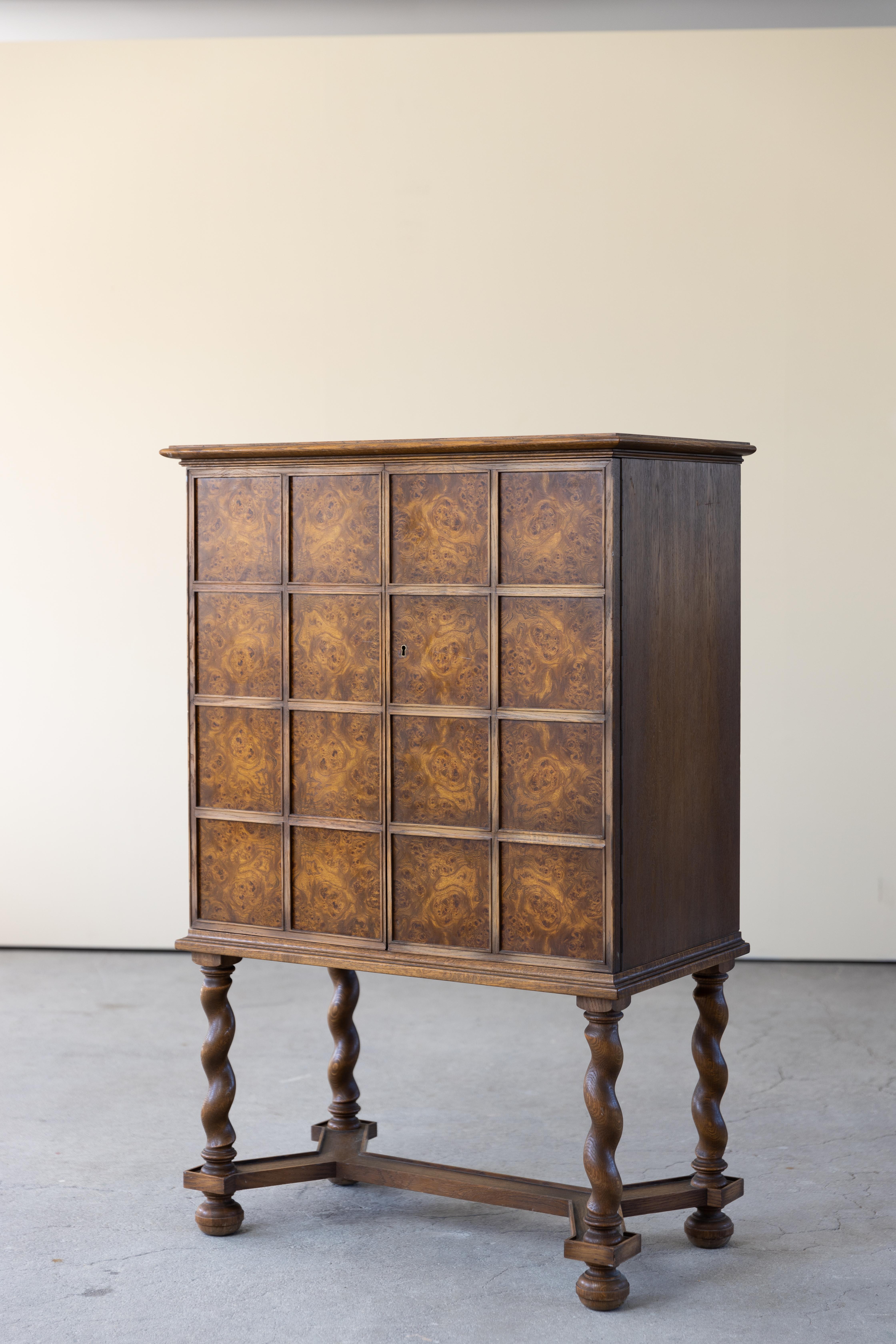 Modern Swedish Grace, Baroque Style Cabinet, 1947 In Fair Condition In Odense, DK