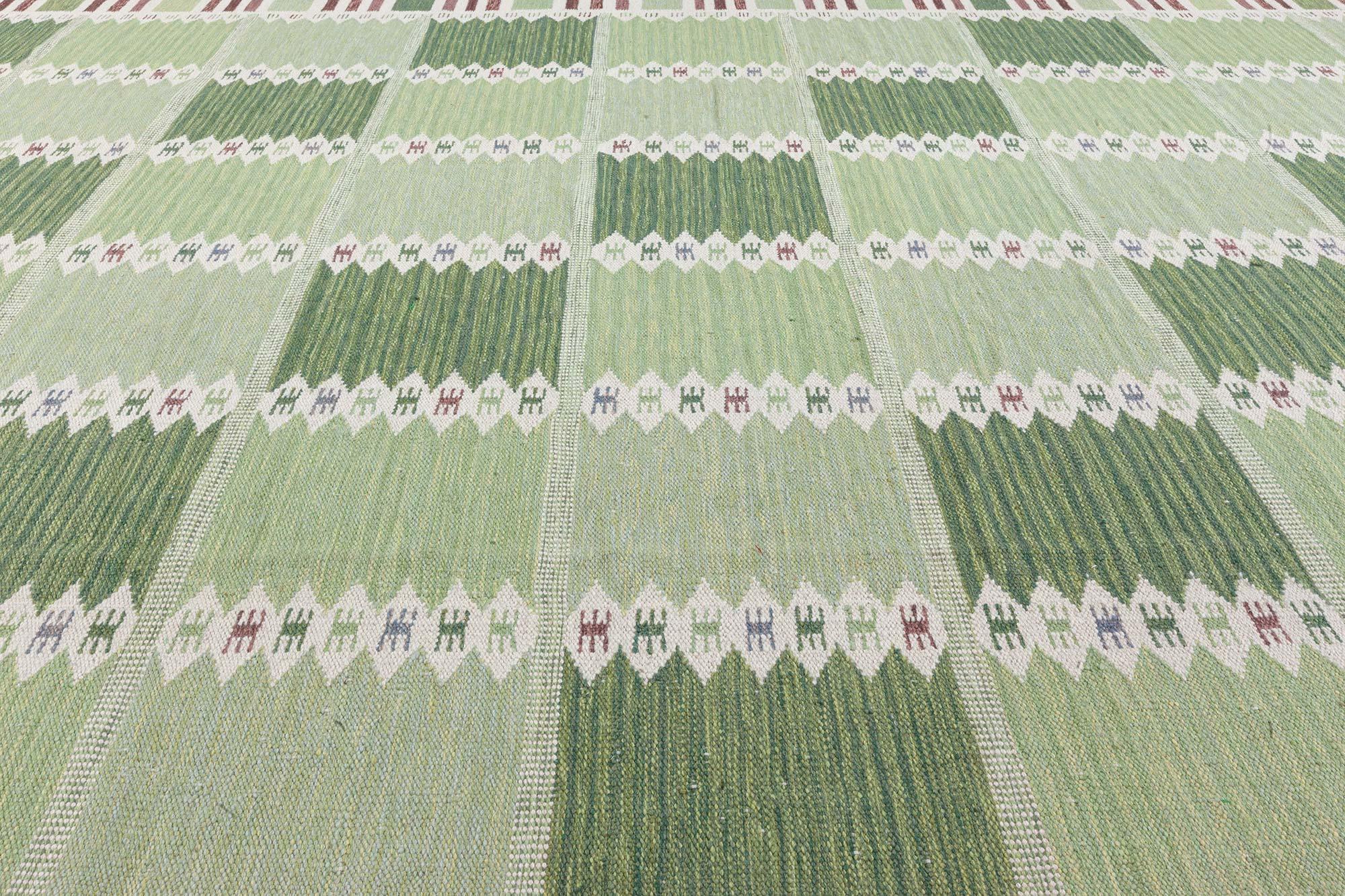Modern Swedish Green Rug
Size: 12'0